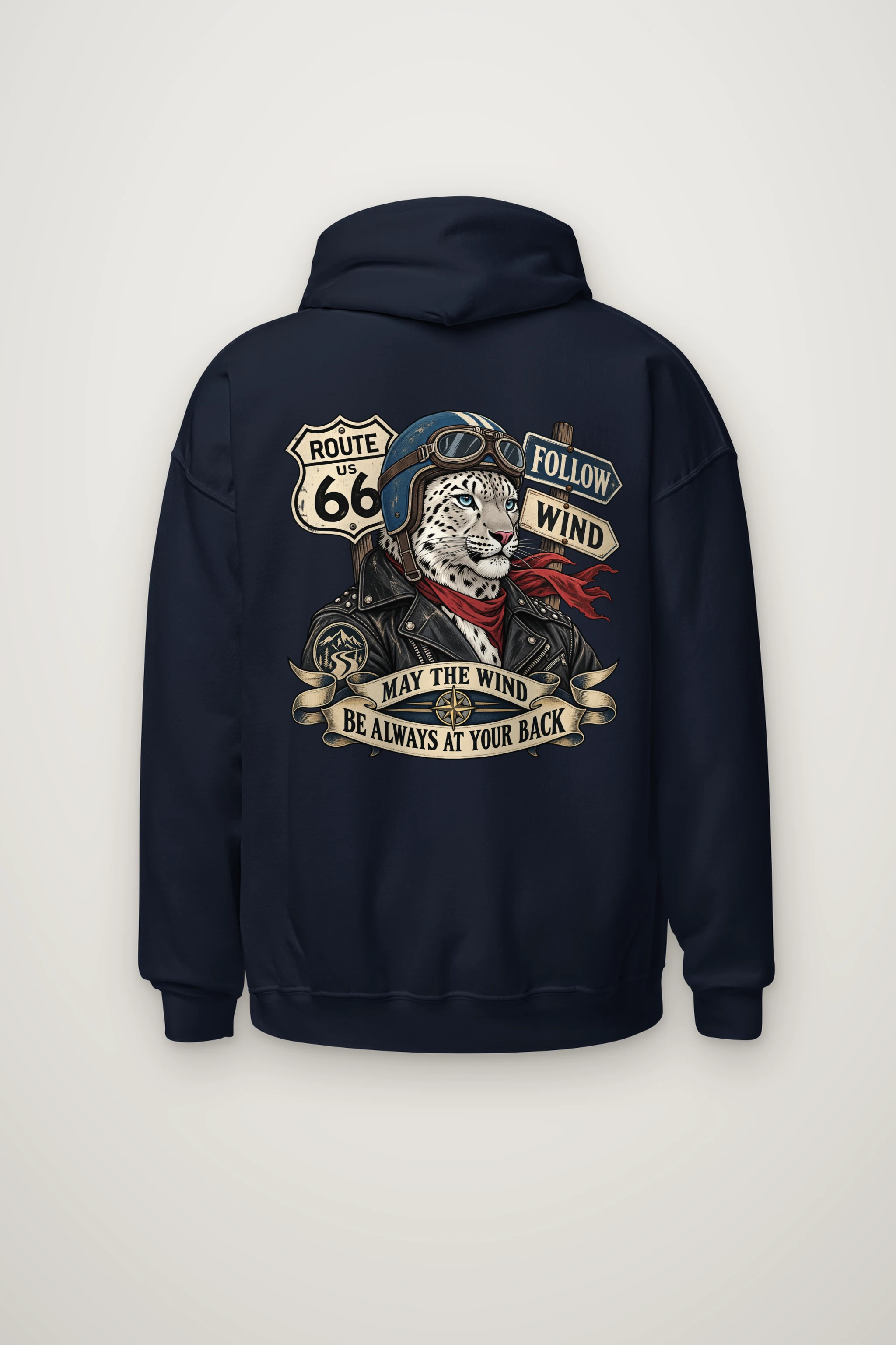 "Follow Wind Route 66" Heavy Blend Unisex Pullover Hoodie