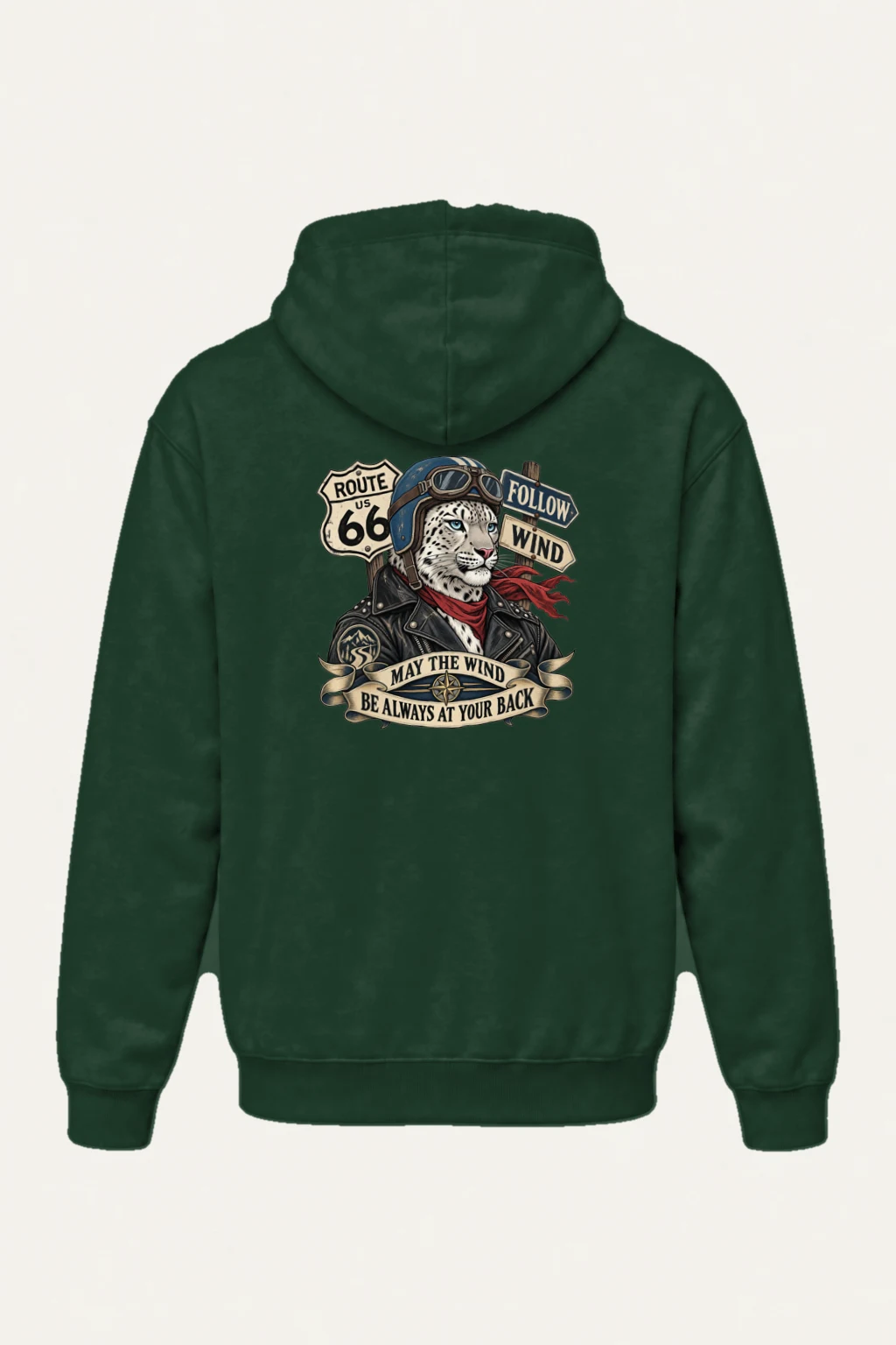 "Follow Wind Route 66" Heavy Blend Unisex Pullover Hoodie | Gildan 18500