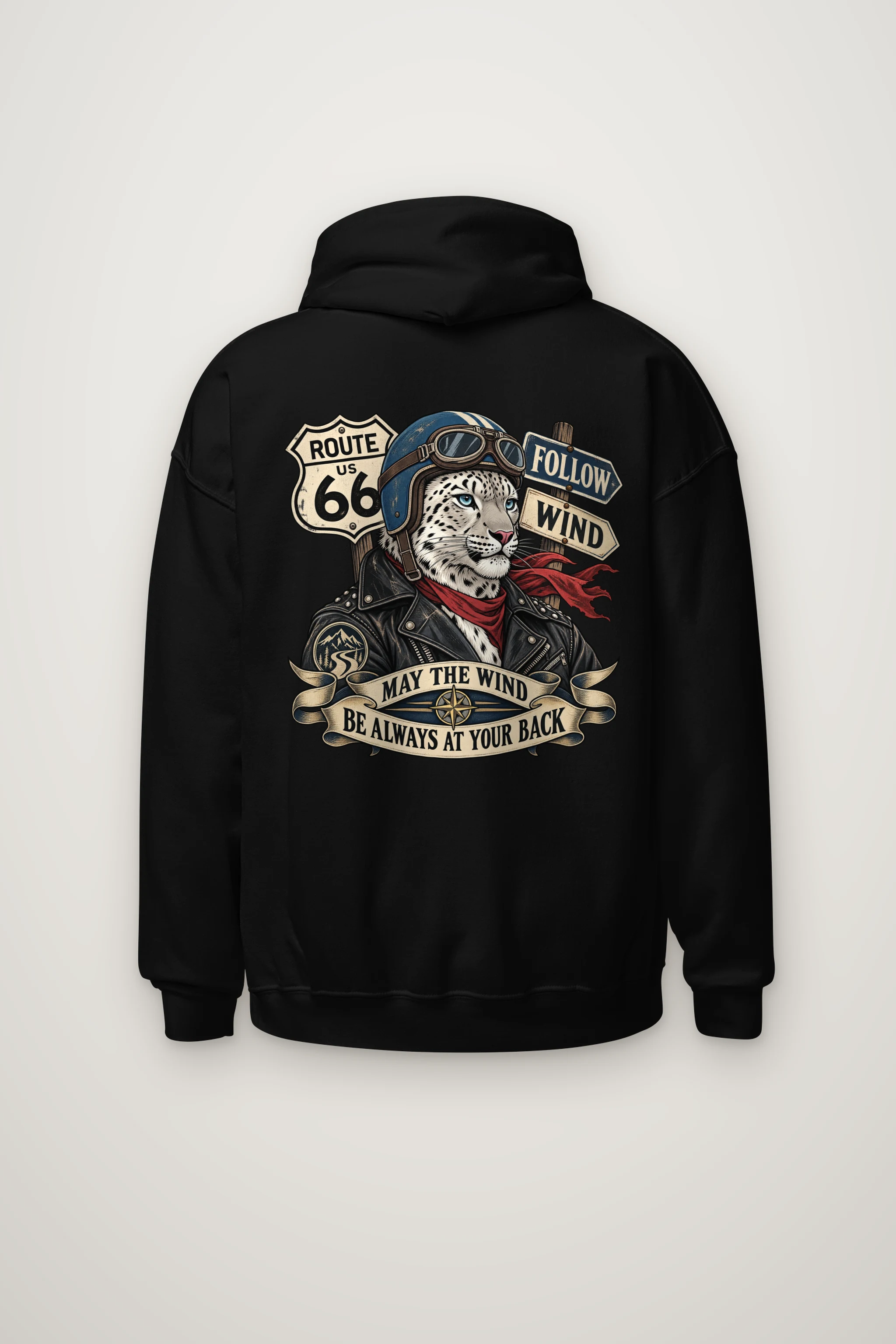 "Follow Wind Route 66" Heavy Blend Unisex Pullover Hoodie