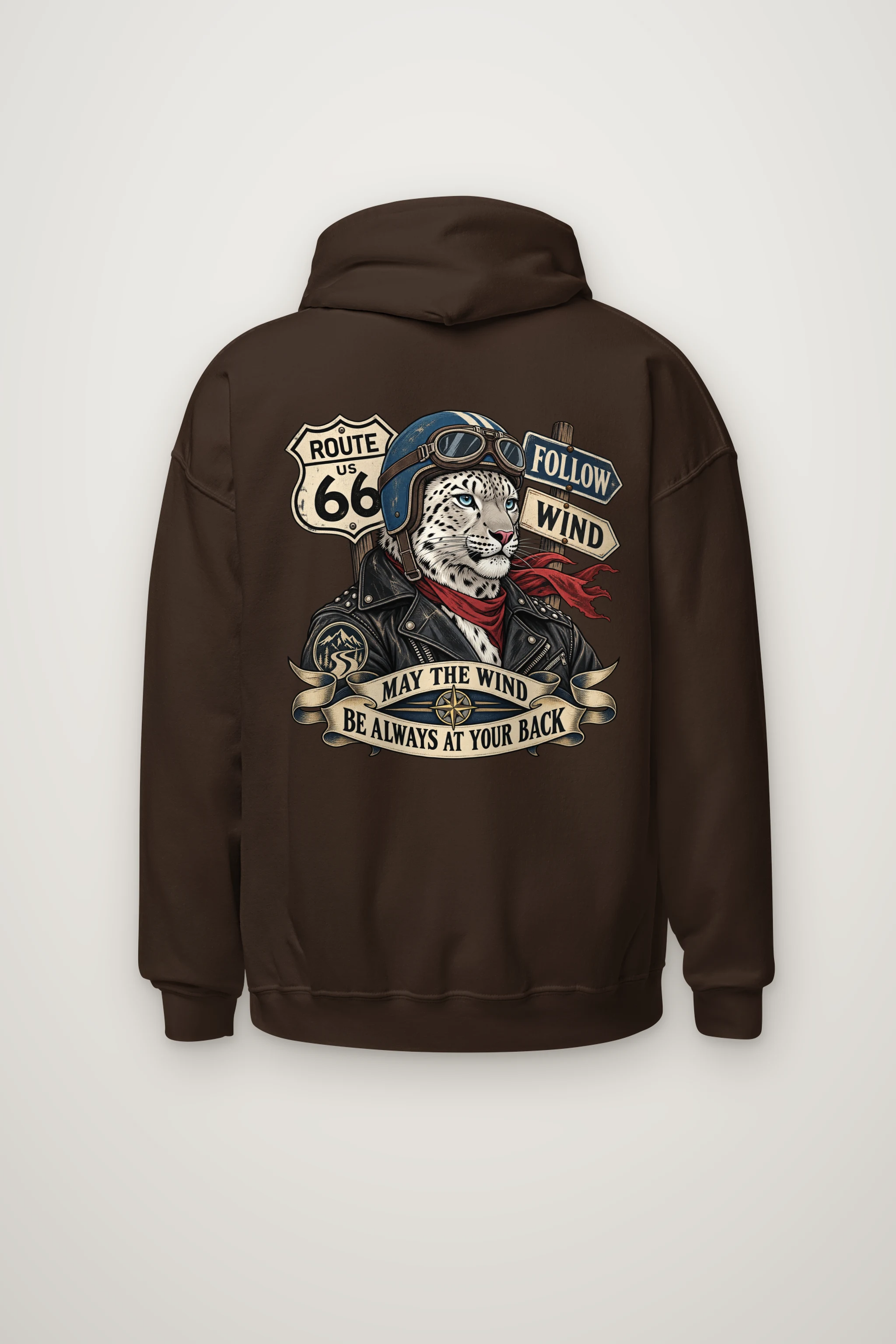 "Follow Wind Route 66" Heavy Blend Unisex Pullover Hoodie