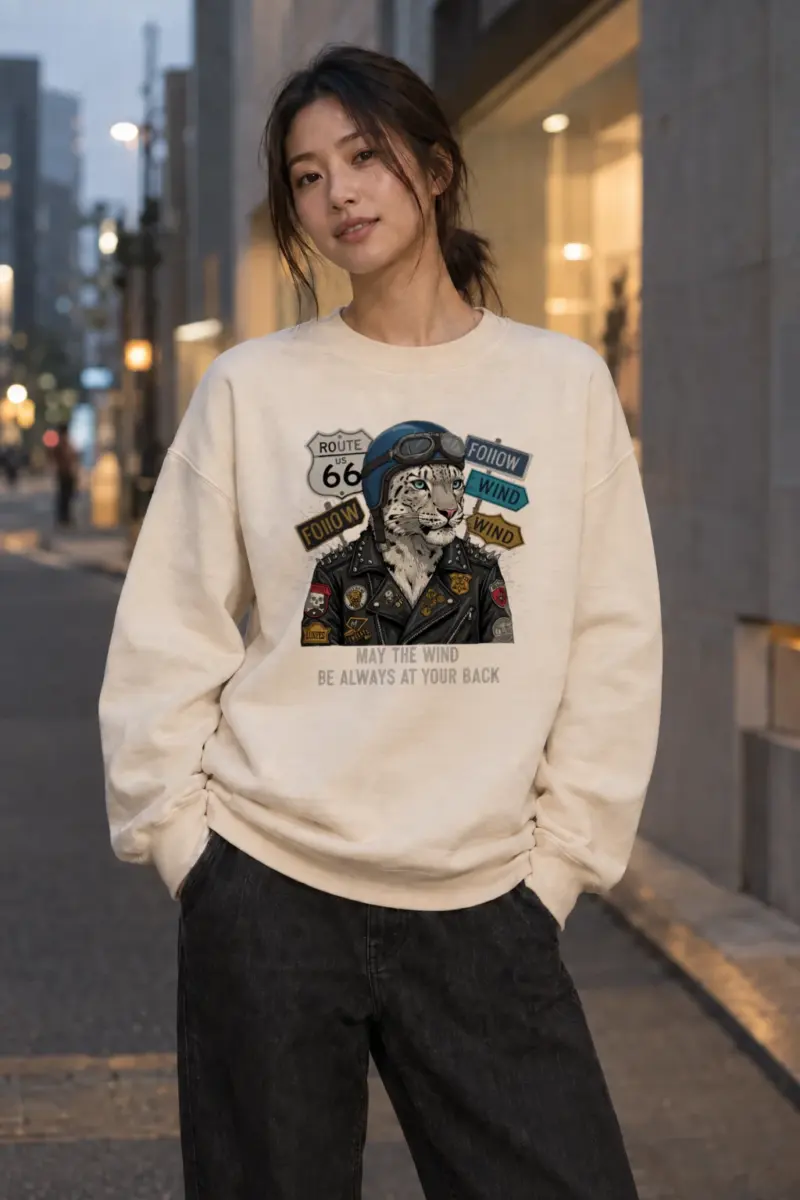 "Follow Wind" Unisex Sponge Fleece Crewneck Sweatshirt | Bella + Canvas 3901