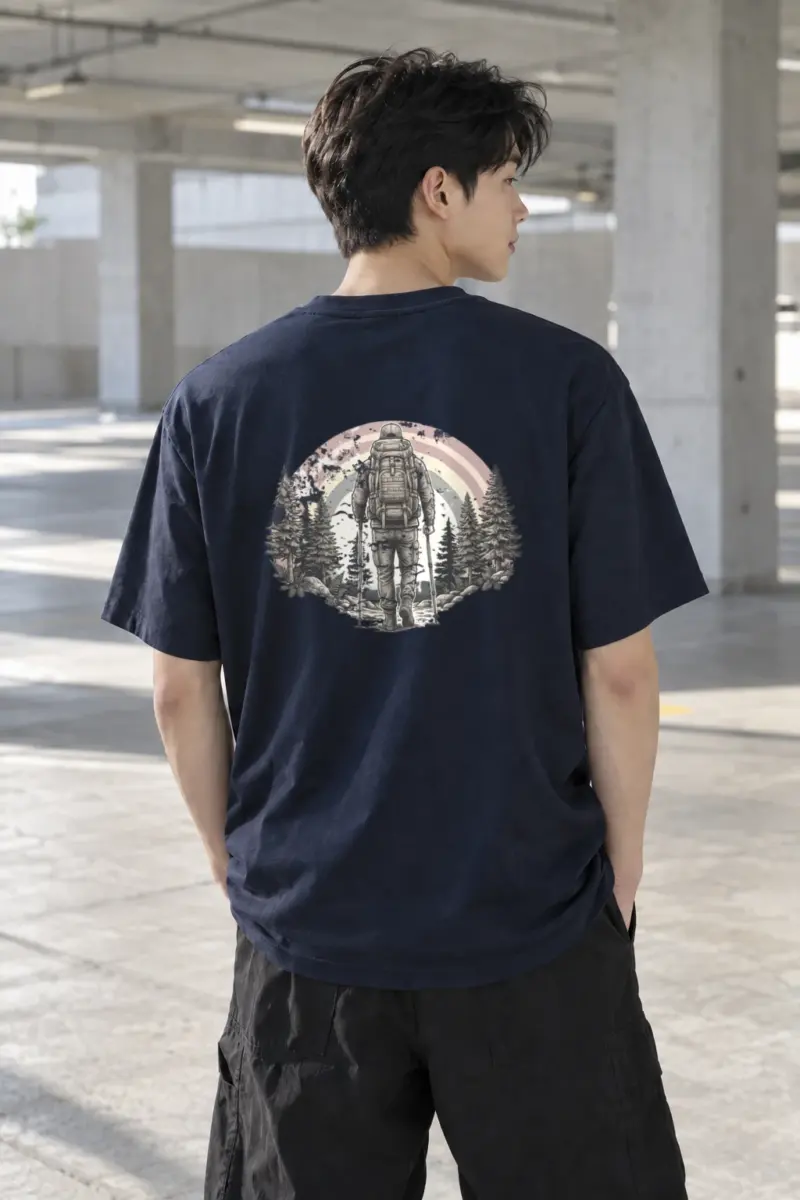 “Forest Astronaut Trek” Heavyweight Unisex Crewneck T-shirt | Gildan 5000