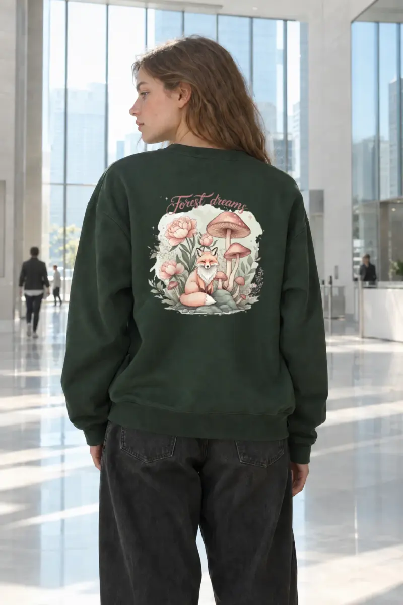 “Forest Dreams Fox” Heavy Blend Unisex Crewneck Sweatshirt | Gildan 18000