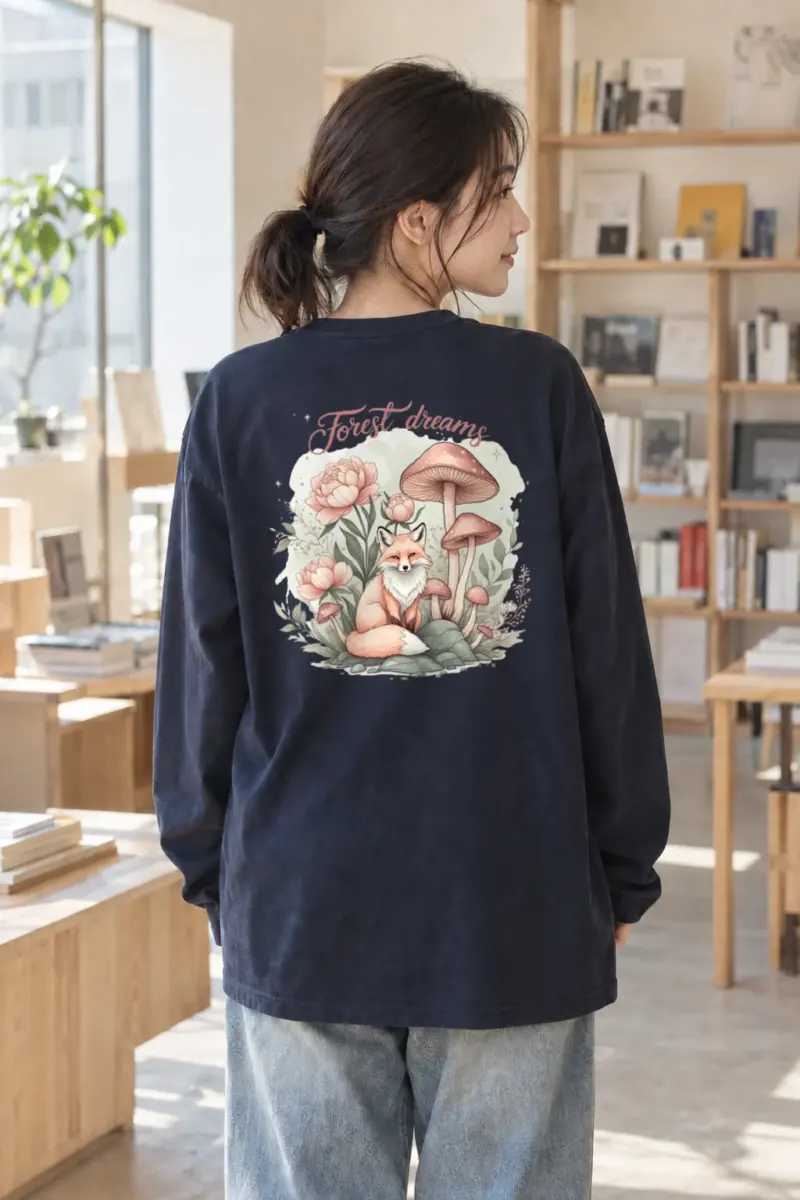 “Forest Dreams Fox” Unisex Longsleeve T-shirt | Gildan 2400