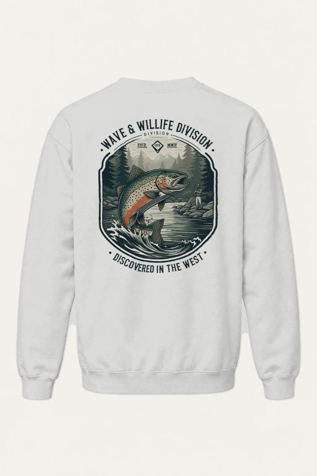 "Forest River Trout" Heavy Blend Unisex Crewneck Sweatshirt | Gildan 18000