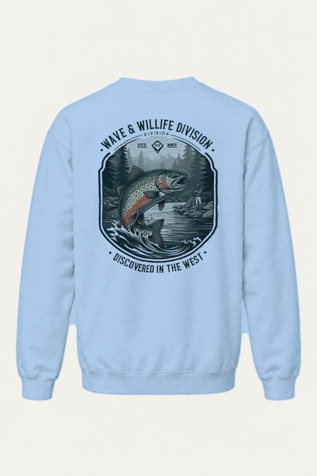 "Forest River Trout" Heavy Blend Unisex Crewneck Sweatshirt | Gildan 18000