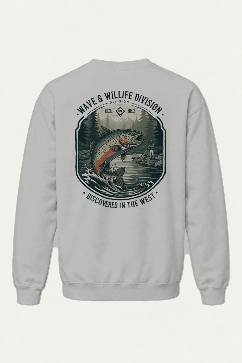 "Forest River Trout" Heavy Blend Unisex Crewneck Sweatshirt | Gildan 18000