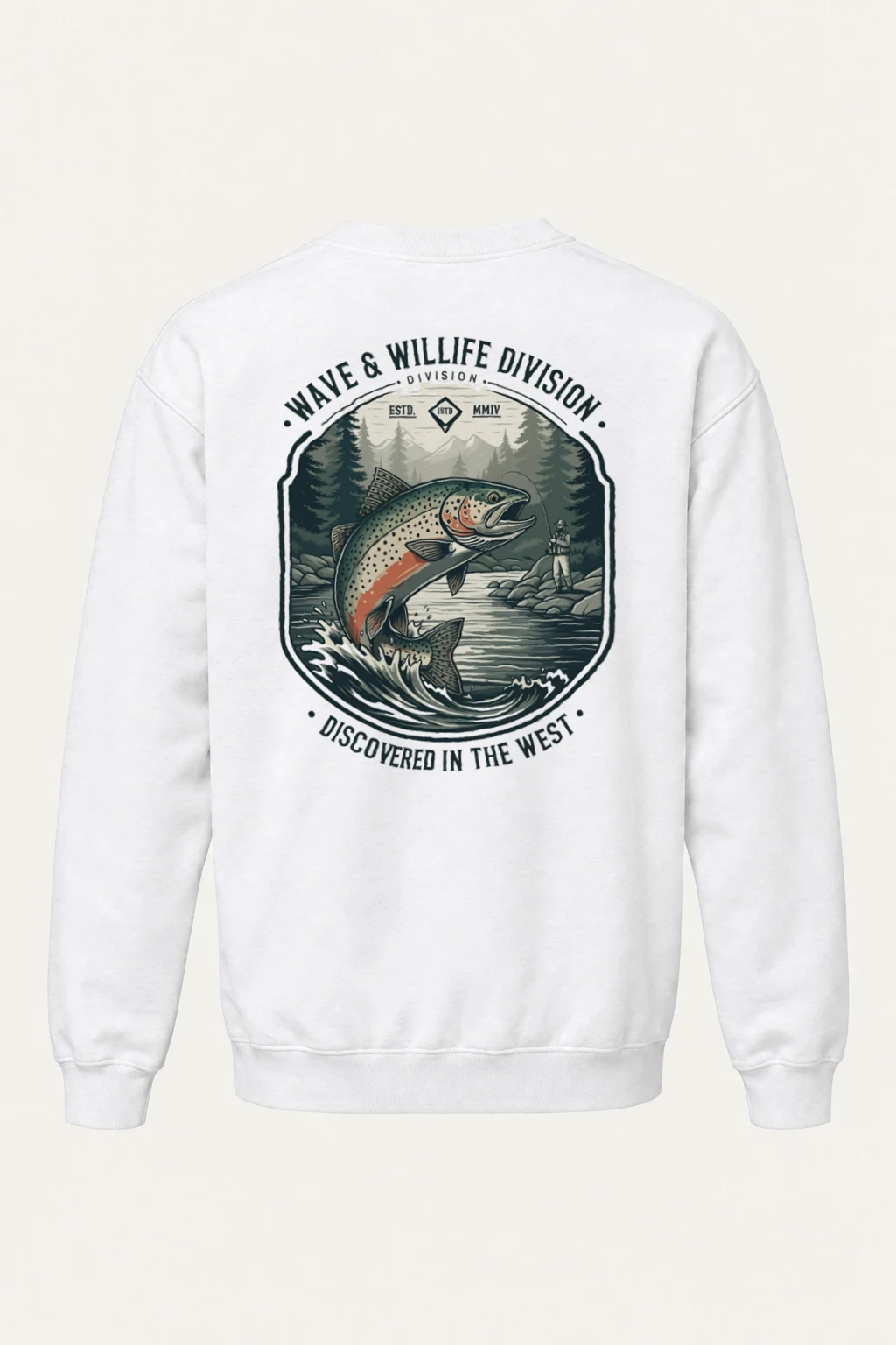 "Forest River Trout" Heavy Blend Unisex Crewneck Sweatshirt | Gildan 18000