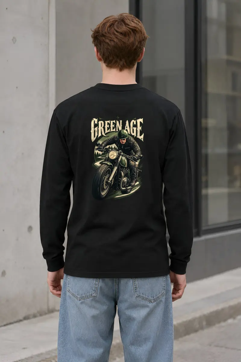 "Forest Road Motorcyclist" Unisex Longsleeve T-shirt