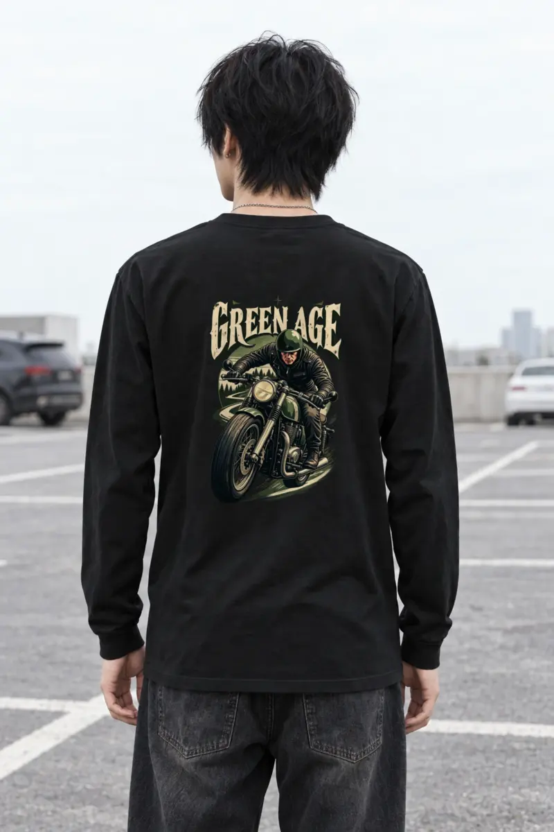 "Forest Road Motorcyclist" Unisex Longsleeve T-shirt