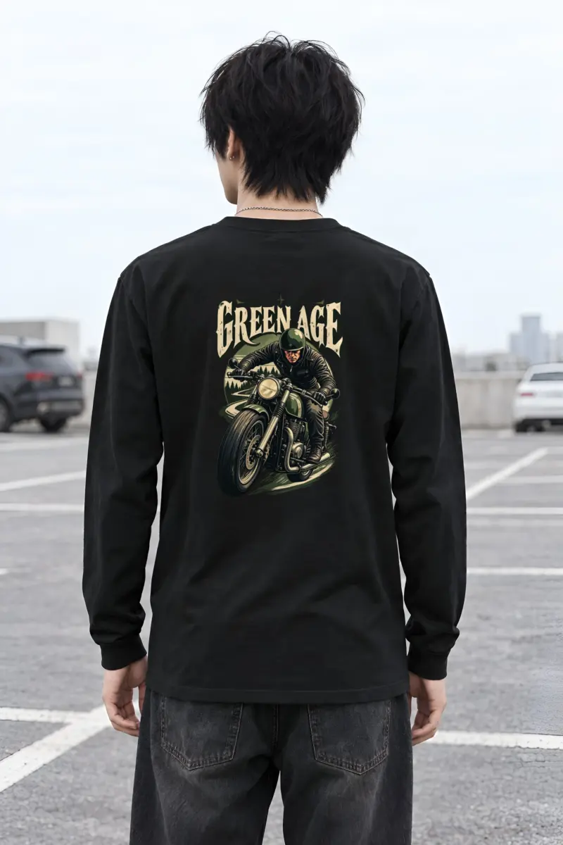 "Forest Road Motorcyclist" Unisex Longsleeve T-shirt
