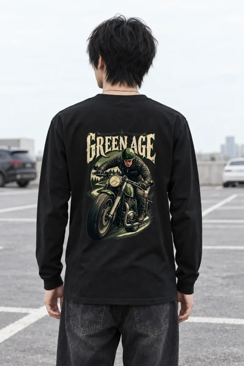 "Forest Road Motorcyclist" Unisex Longsleeve T-shirt