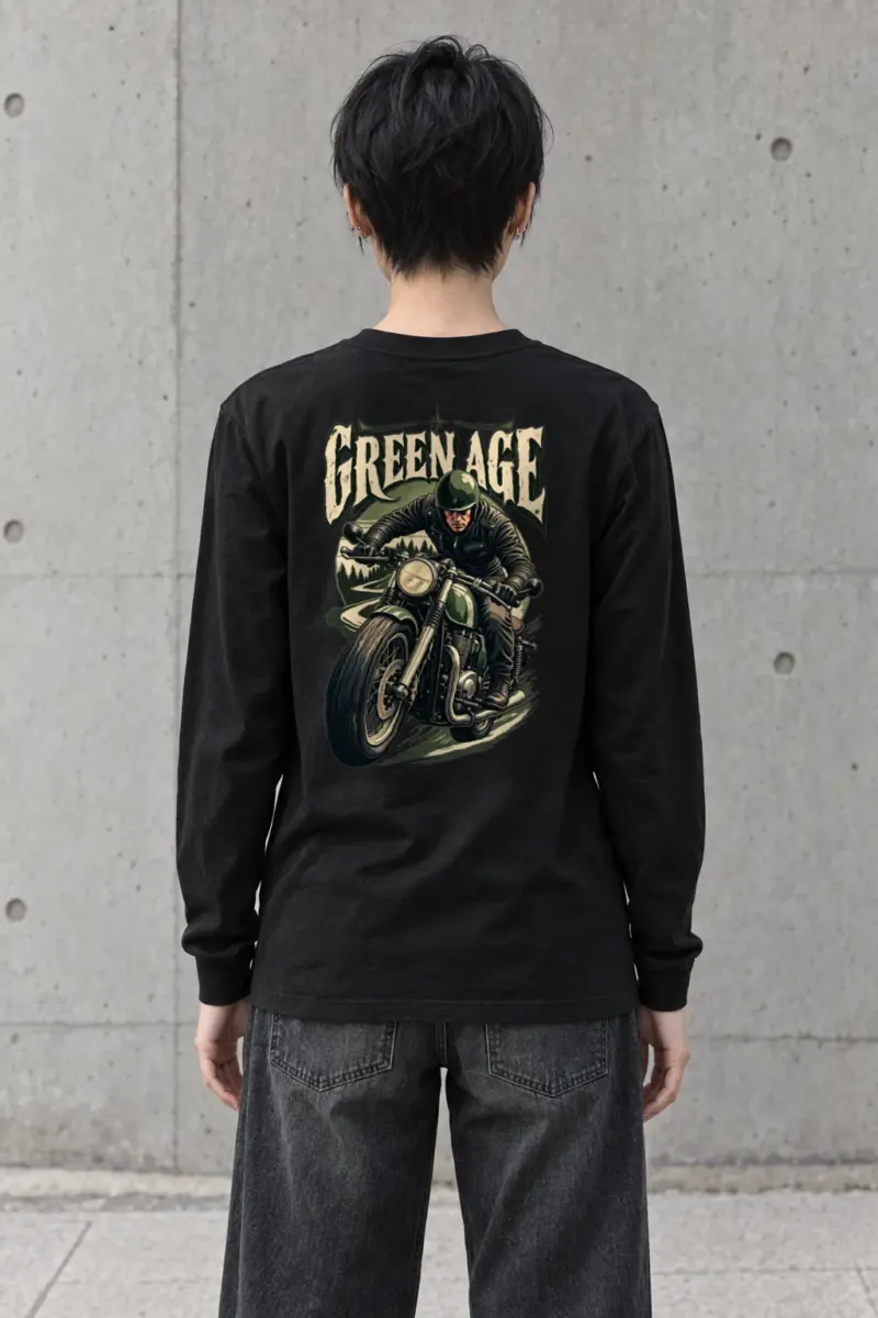 "Forest Road Motorcyclist" Unisex Longsleeve T-shirt | Gildan 2400