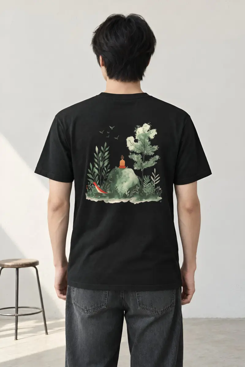 "Forest Solitude" Heavyweight Unisex Crewneck T-shirt