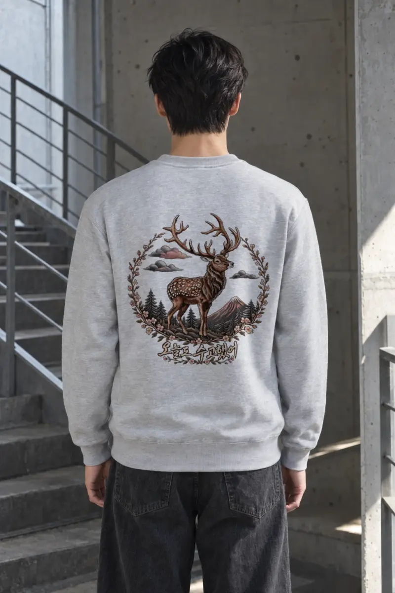 "Forest Stag Emblem" Heavy Blend Unisex Crewneck Sweatshirt