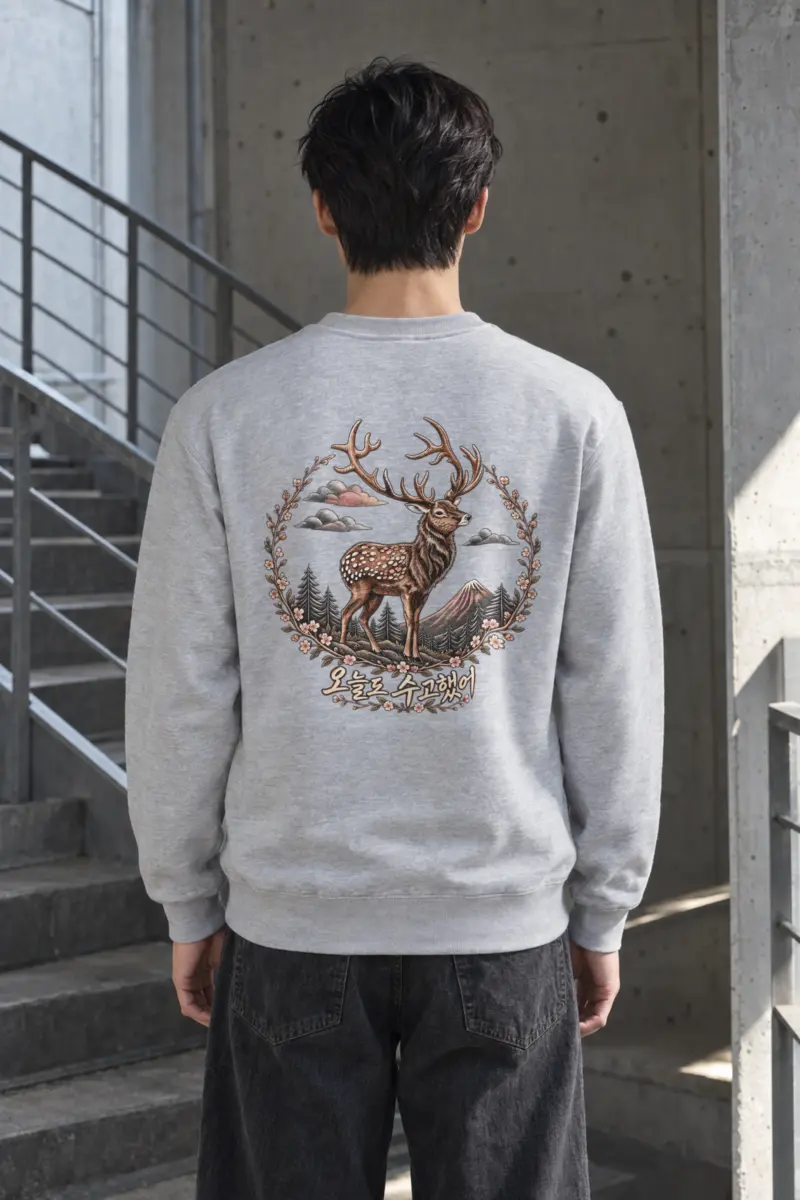 "Forest Stag Emblem" Heavy Blend Unisex Crewneck Sweatshirt