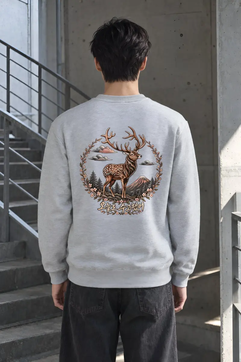 "Forest Stag Emblem" Heavy Blend Unisex Crewneck Sweatshirt