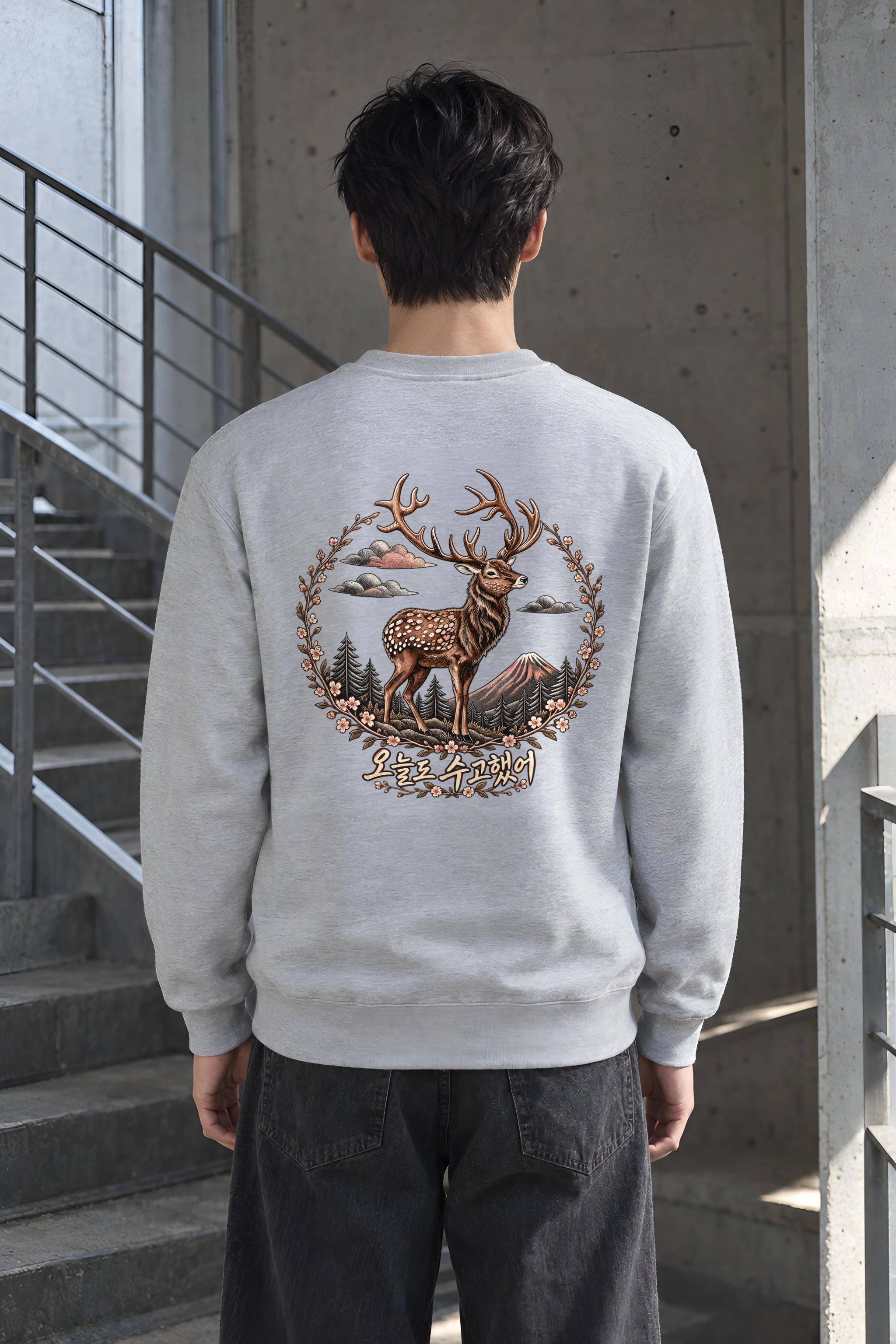 "Forest Stag Emblem" Heavy Blend Unisex Crewneck Sweatshirt