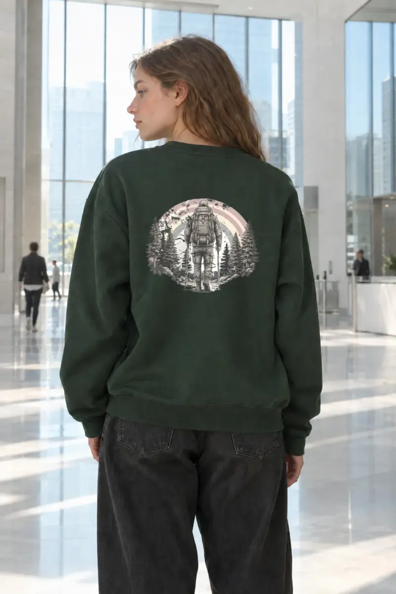 “Forest Trek Astronaut” Heavy Blend Unisex Crewneck Sweatshirt | Gildan 18000