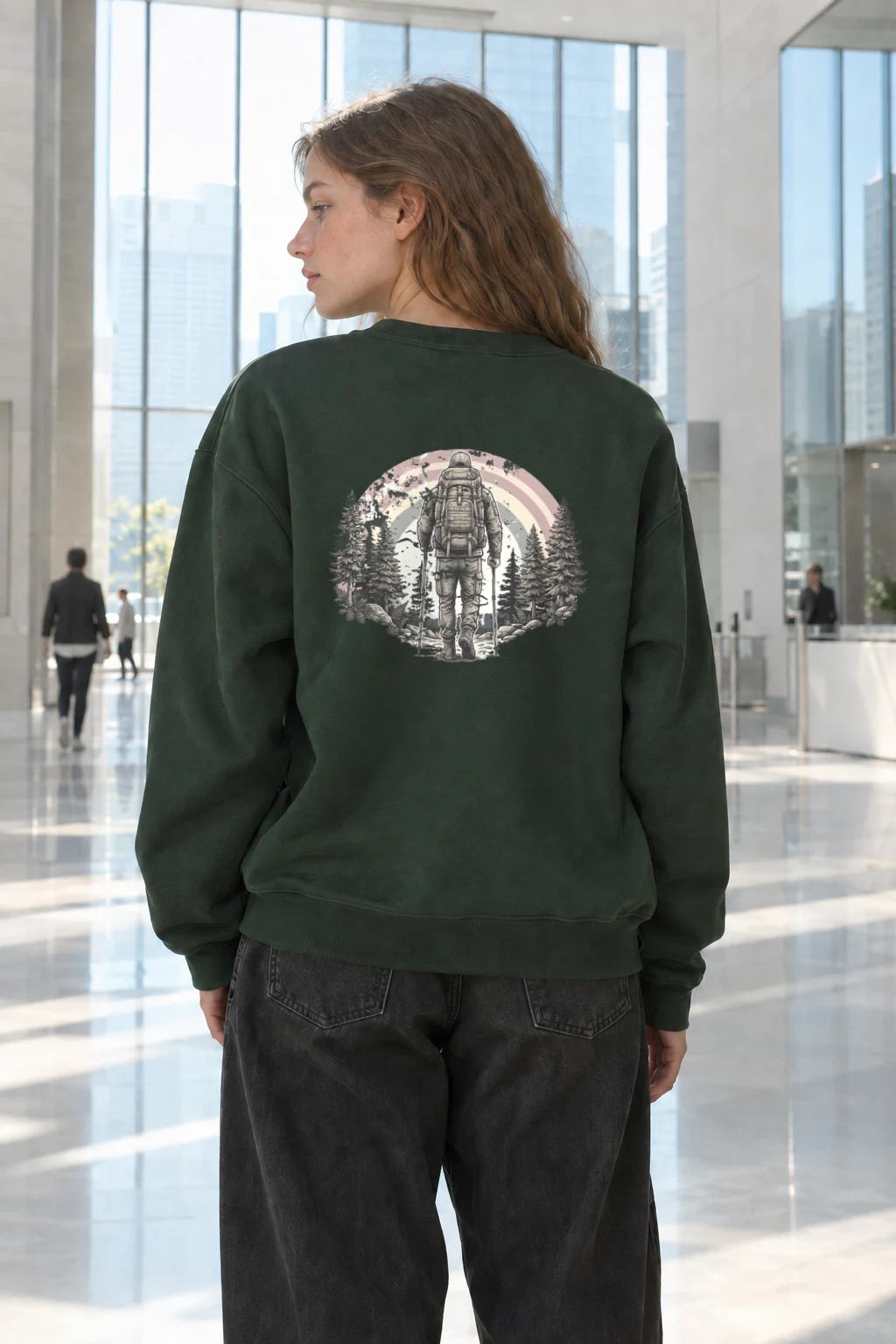 "Forest Trek Astronaut" Heavy Blend Unisex Crewneck Sweatshirt | Gildan 18000
