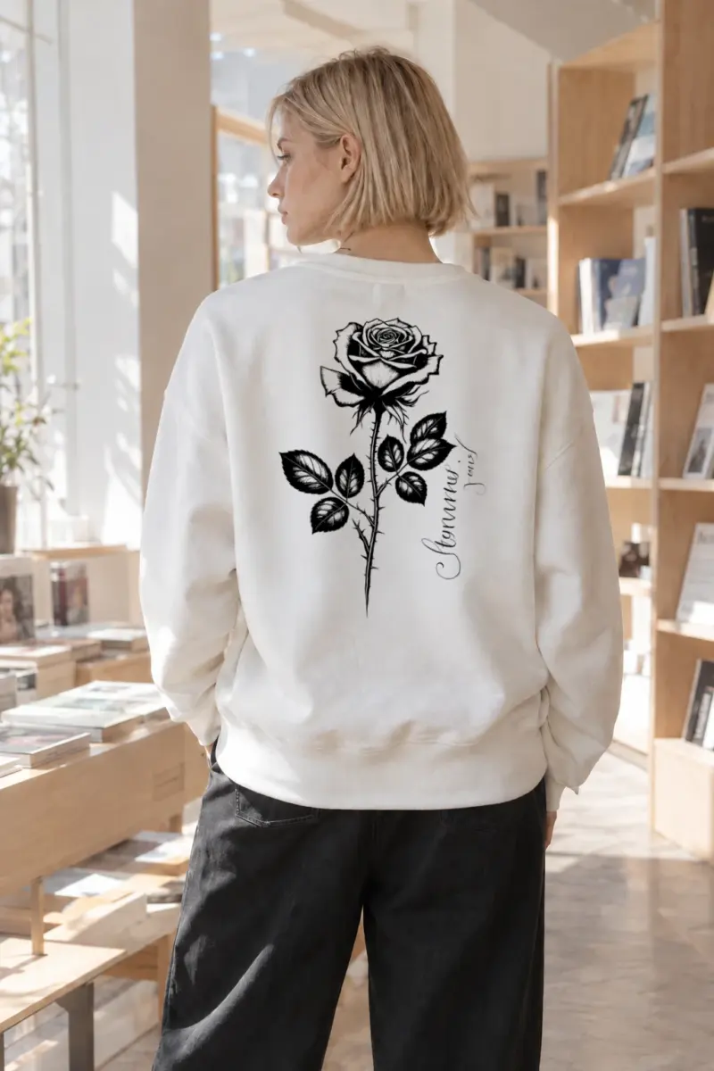 "Forever Love Rose" Heavy Blend Unisex Crewneck Sweatshirt | Gildan 18000