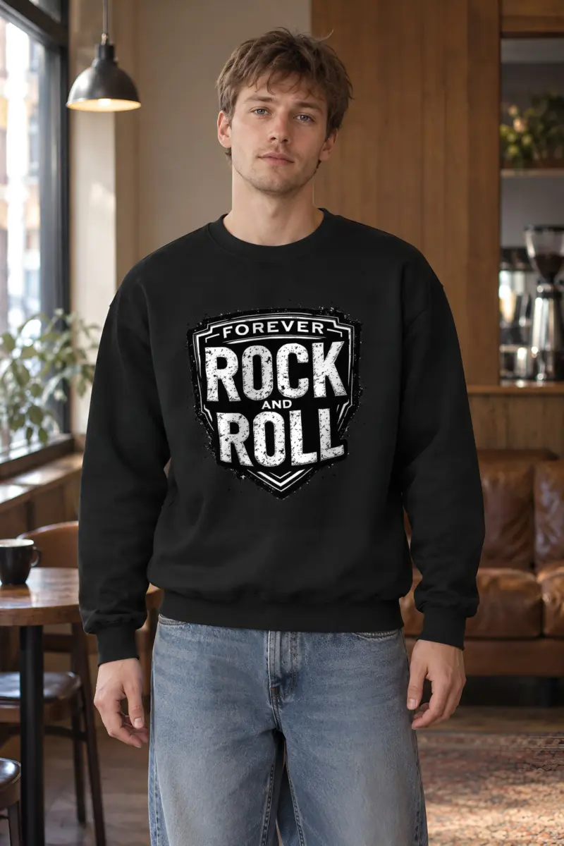 "Forever Rock And Roll" Heavy Blend Unisex Crewneck Sweatshirt