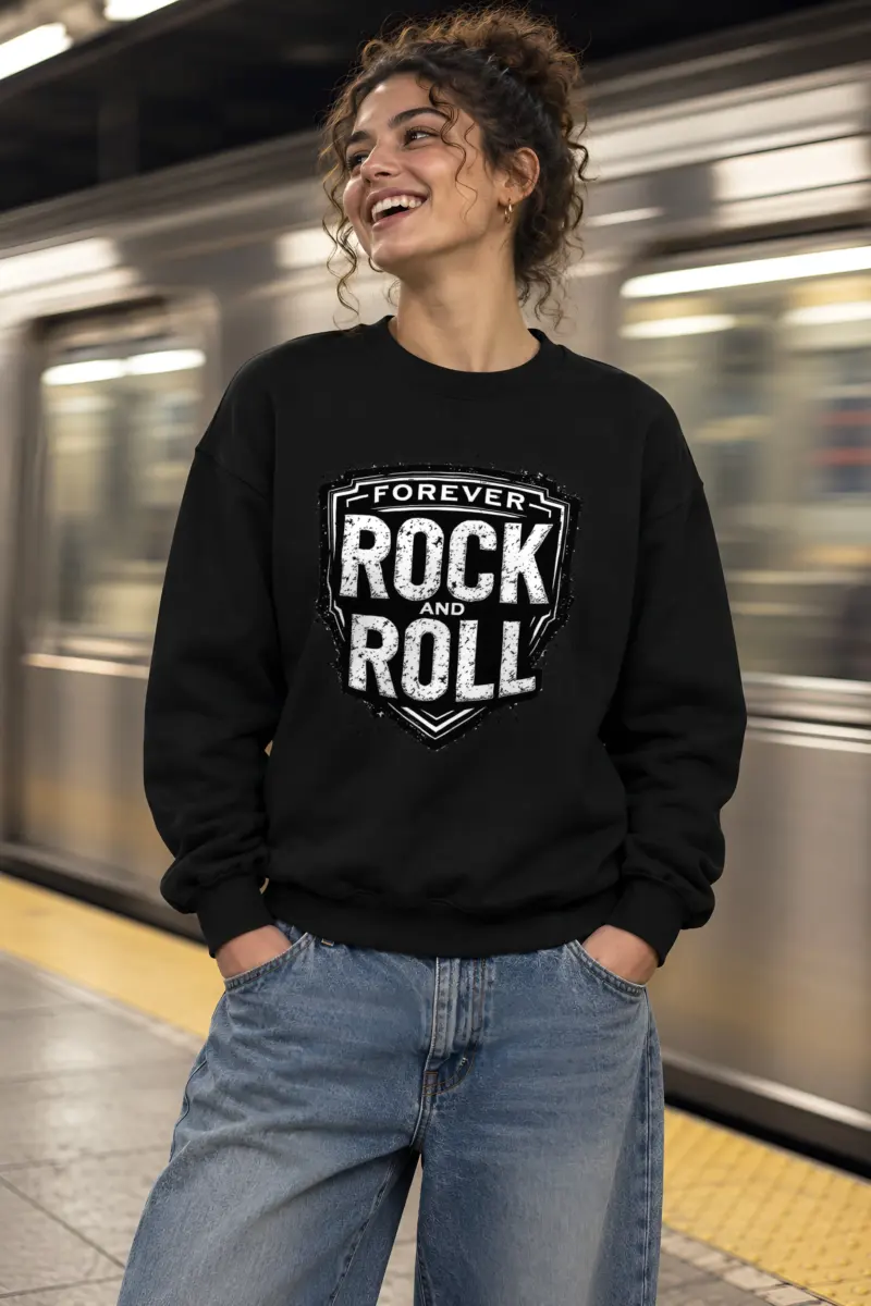"Forever Rock And Roll" Heavy Blend Unisex Crewneck Sweatshirt