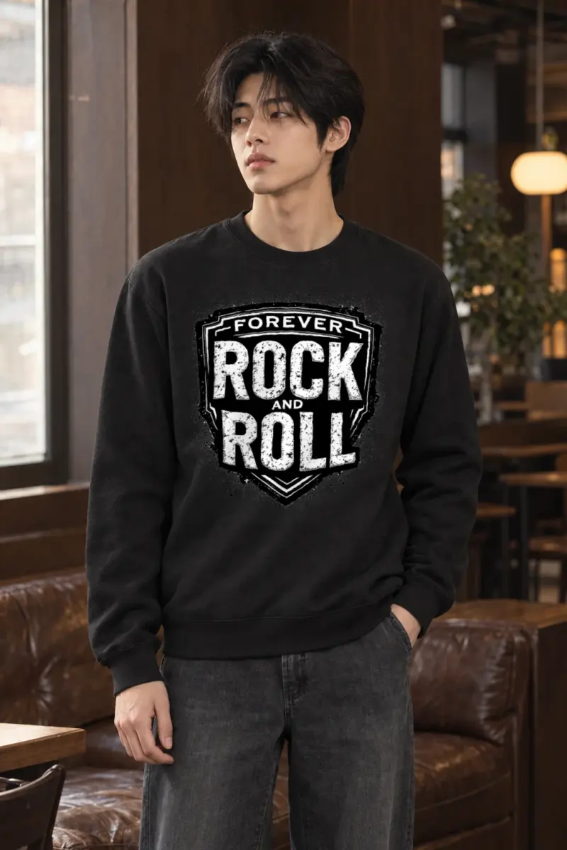 "Forever Rock And Roll" Heavy Blend Unisex Crewneck Sweatshirt | Gildan 18000