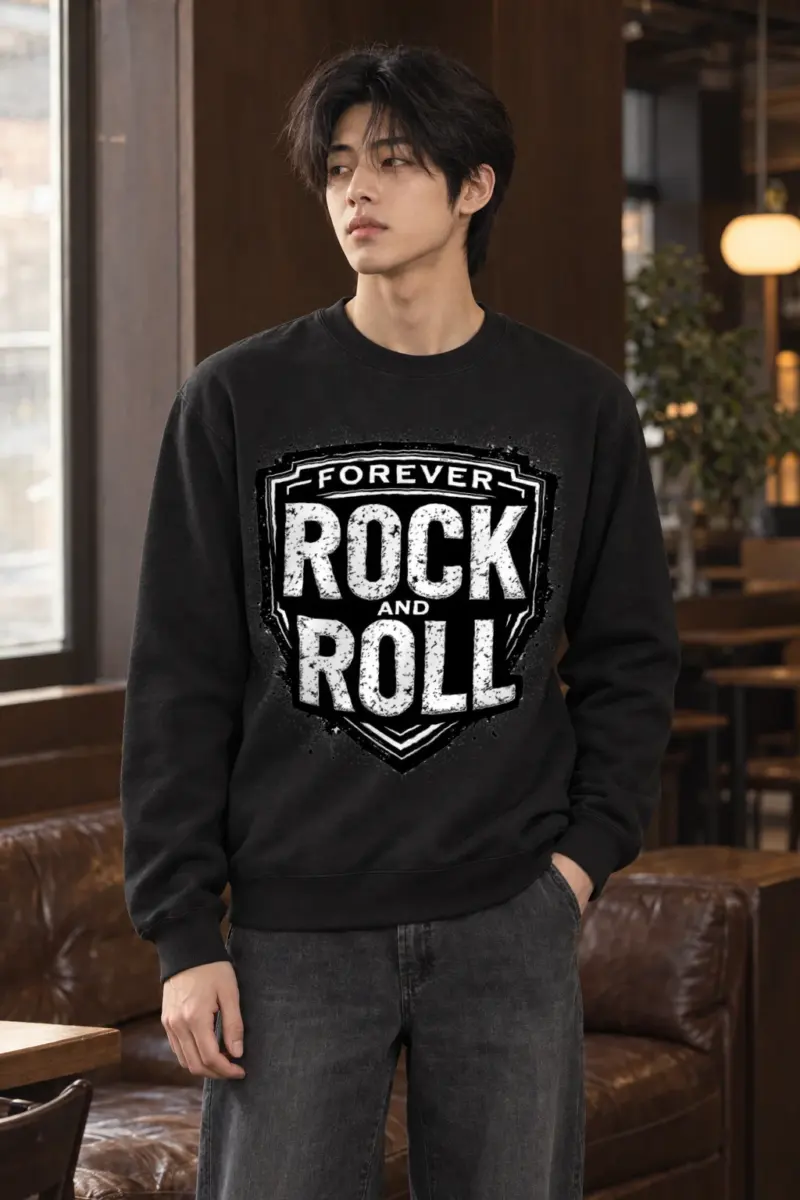 "Forever Rock And Roll" Heavy Blend Unisex Crewneck Sweatshirt