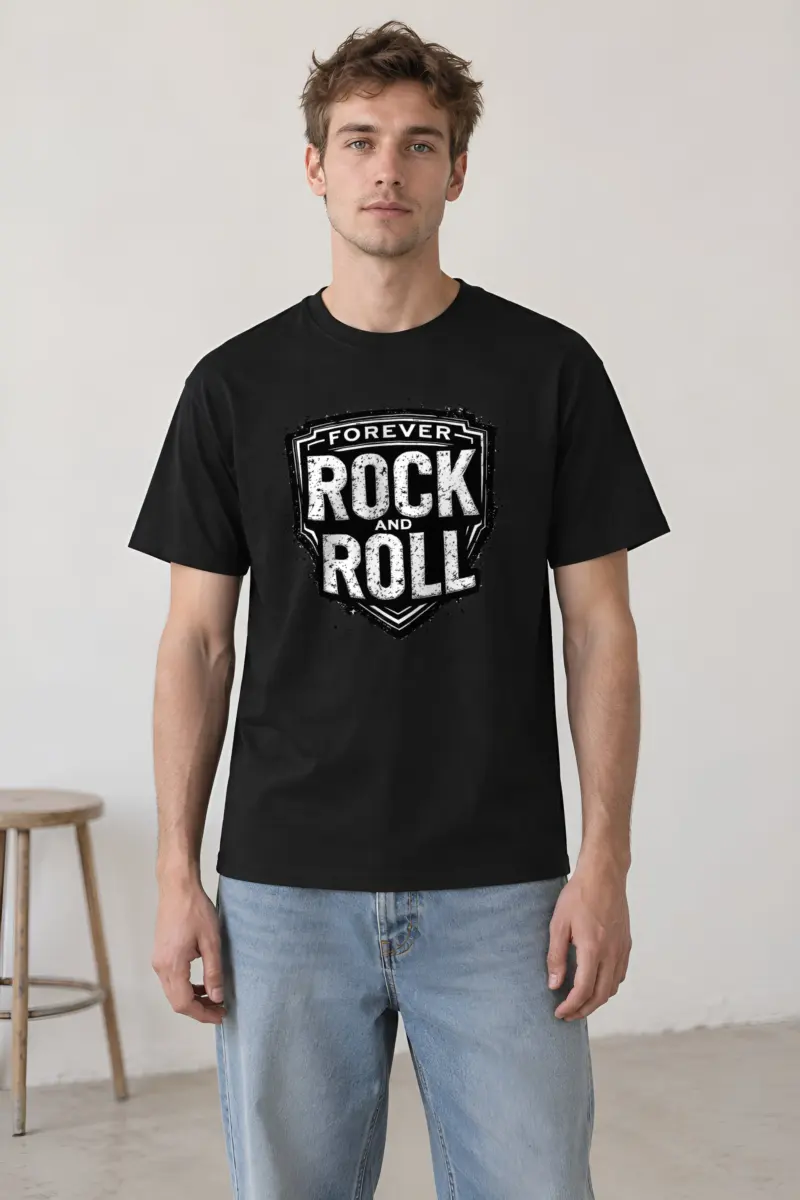 "Forever Rock And Roll" Heavyweight Unisex Crewneck T-shirt