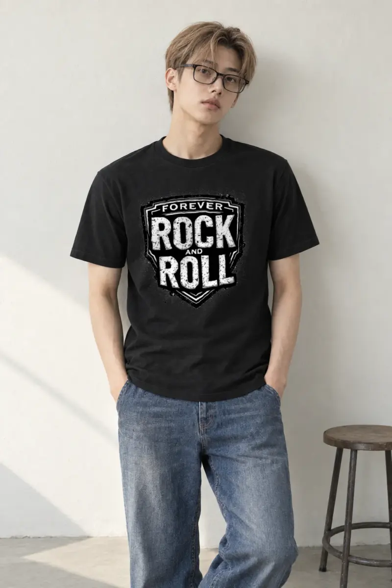 "Forever Rock And Roll" Heavyweight Unisex Crewneck T-shirt
