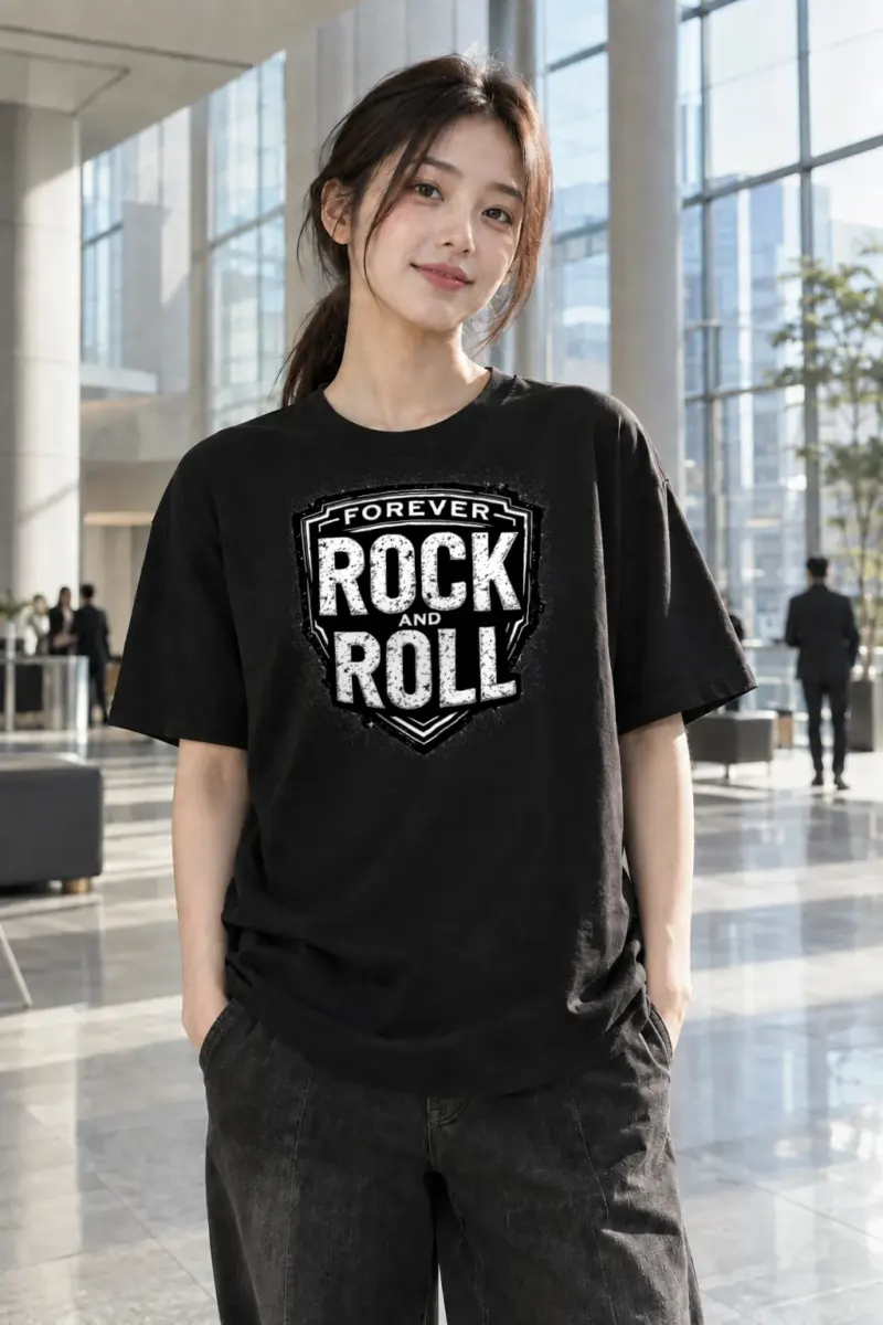 “Forever Rock And Roll” Heavyweight Unisex Crewneck T-shirt | Gildan 5000