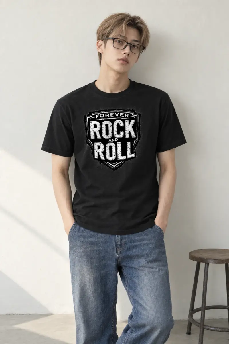 "Forever Rock And Roll" Heavyweight Unisex Crewneck T-shirt