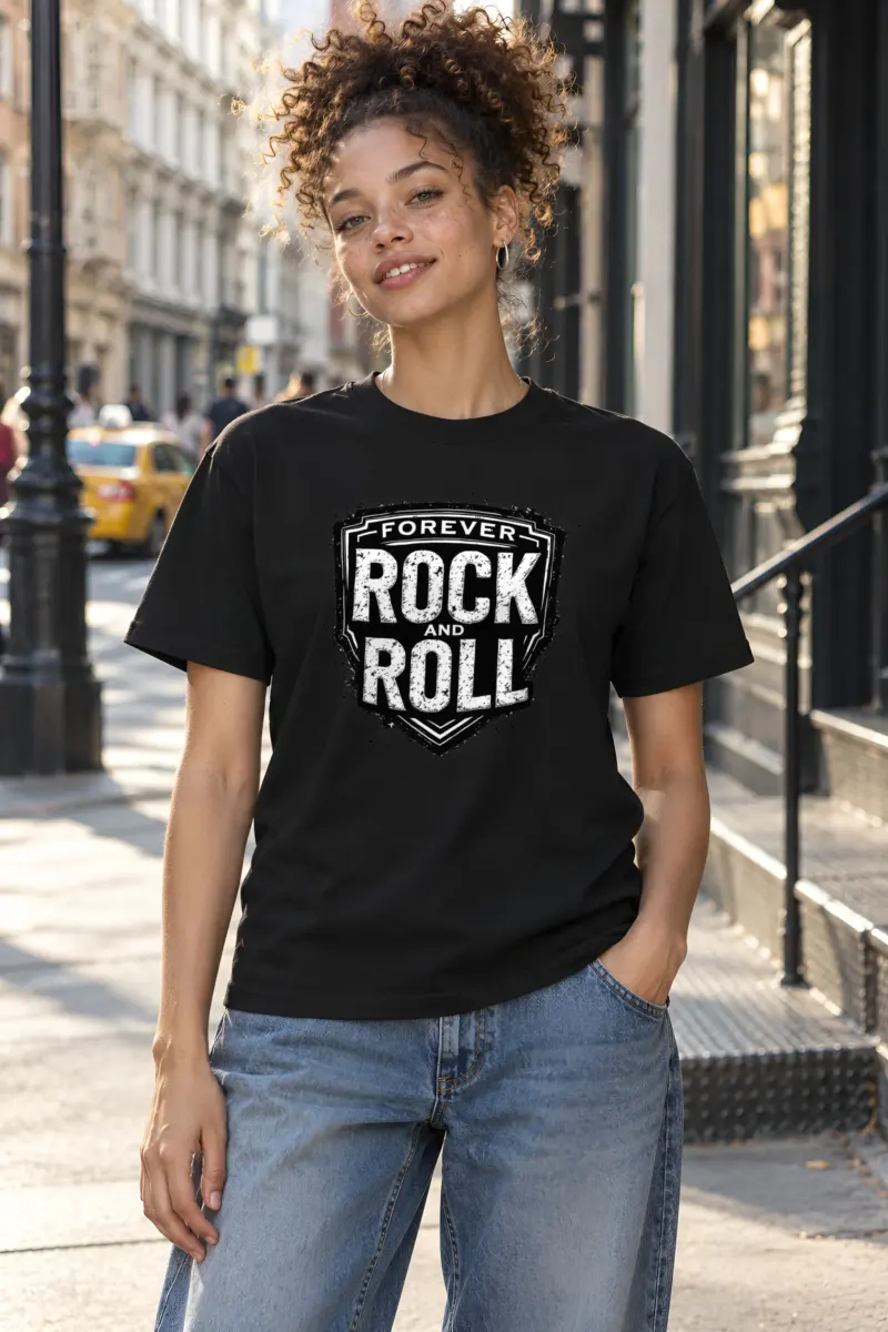 "Forever Rock And Roll" Heavyweight Unisex Crewneck T-shirt