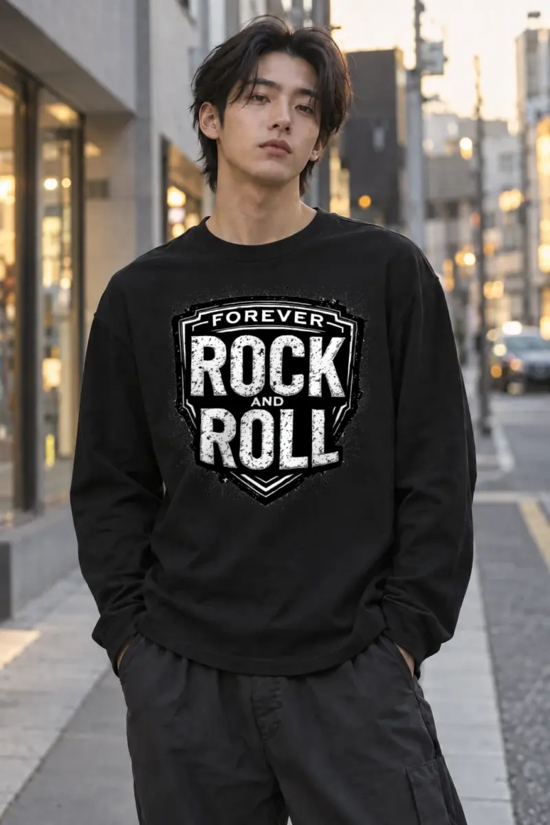 “Forever Rock And Roll” Unisex Longsleeve T-shirt | Gildan 2400