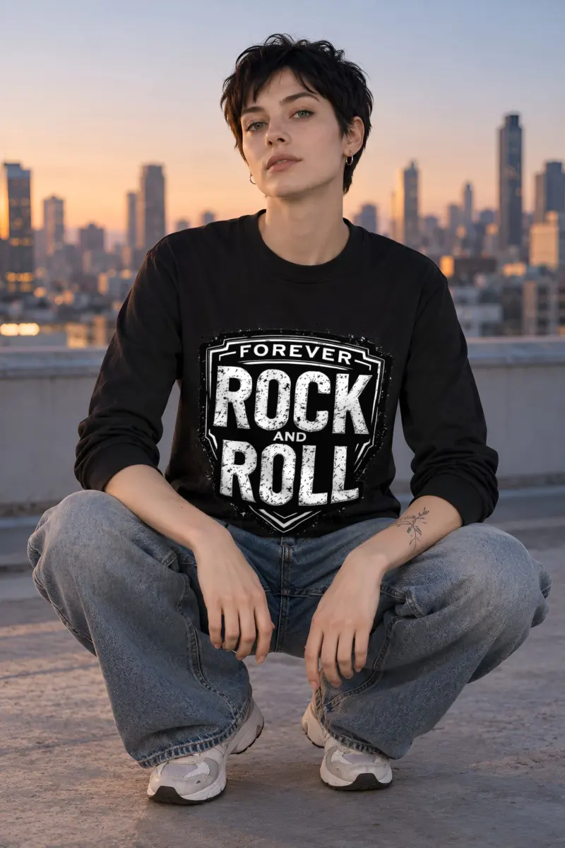 "Forever Rock And Roll" Unisex Longsleeve T-shirt
