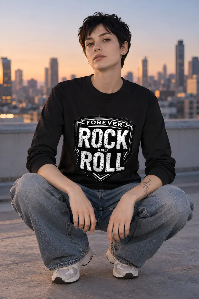"Forever Rock And Roll" Unisex Longsleeve T-shirt