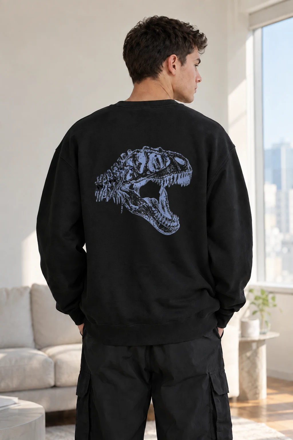 "Fossil T-Rex" Heavy Blend Unisex Crewneck Sweatshirt | Gildan 18000