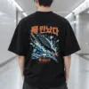 "Found Water 물 만났다" Men's Oversized Heavyweight Crewneck T-Shirt