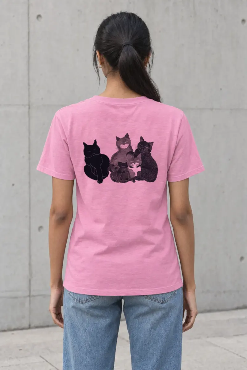 "Four Resting Cats" Heavyweight Unisex Crewneck T-shirt | Gildan 5000