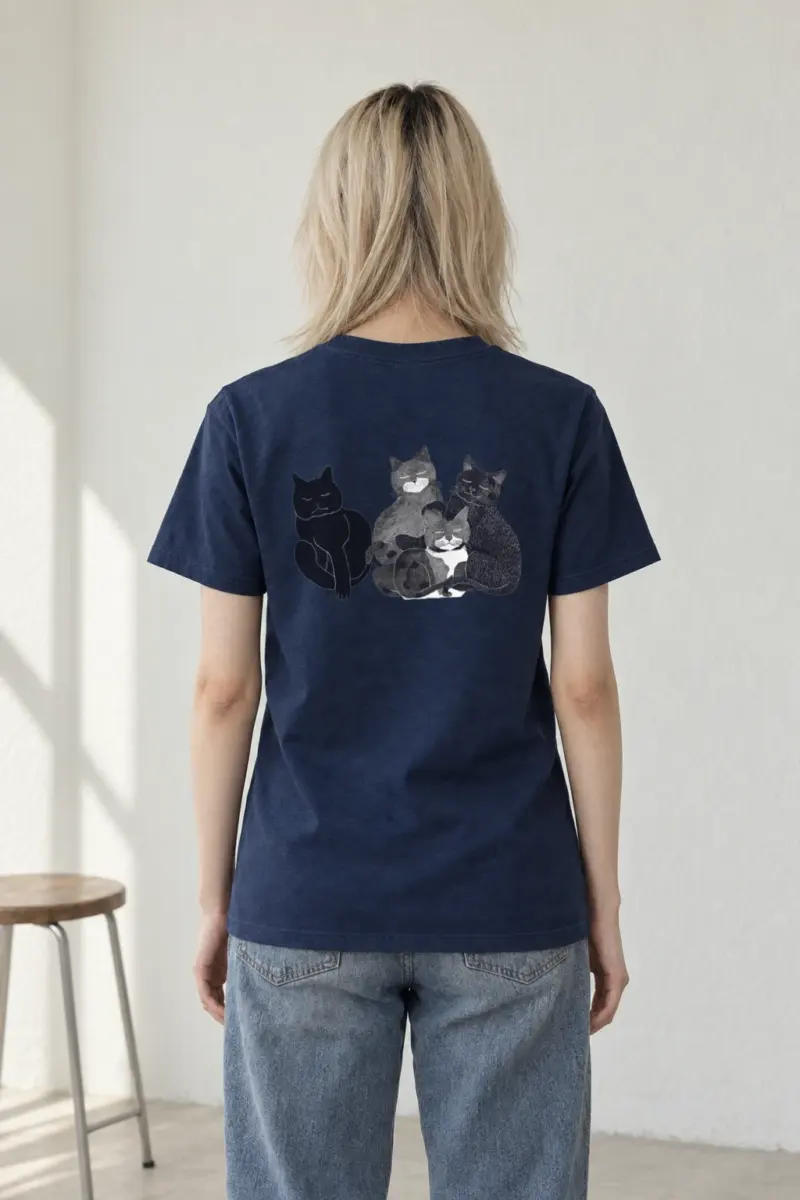 "Four Resting Cats" Heavyweight Unisex Crewneck T-shirt