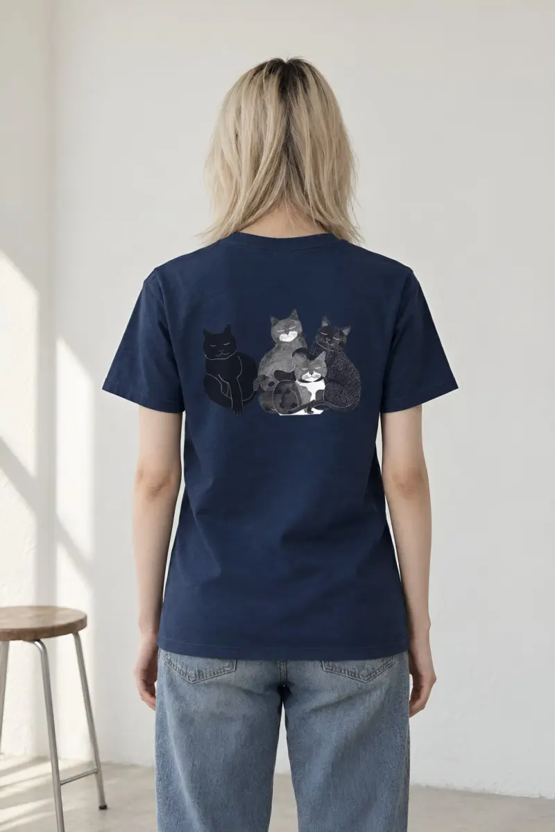 "Four Resting Cats" Heavyweight Unisex Crewneck T-shirt