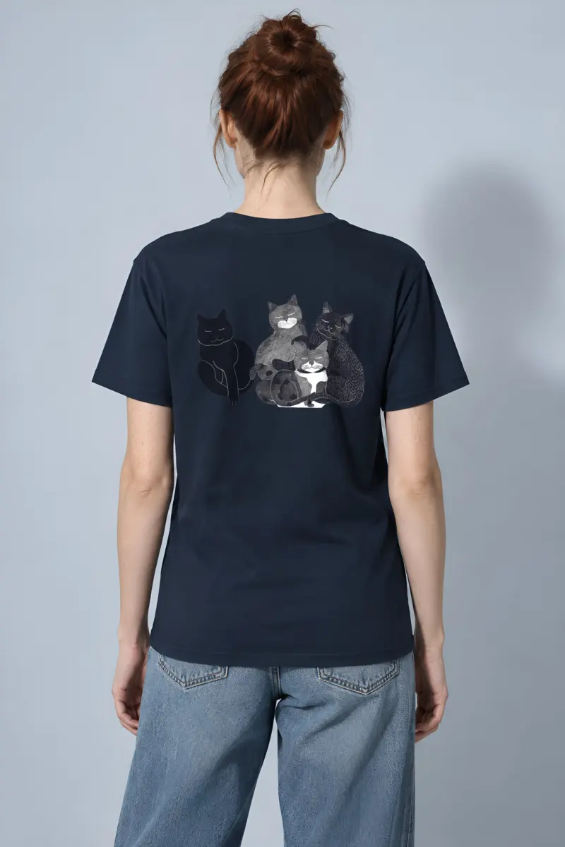 "Four Resting Cats" Heavyweight Unisex Crewneck T-shirt