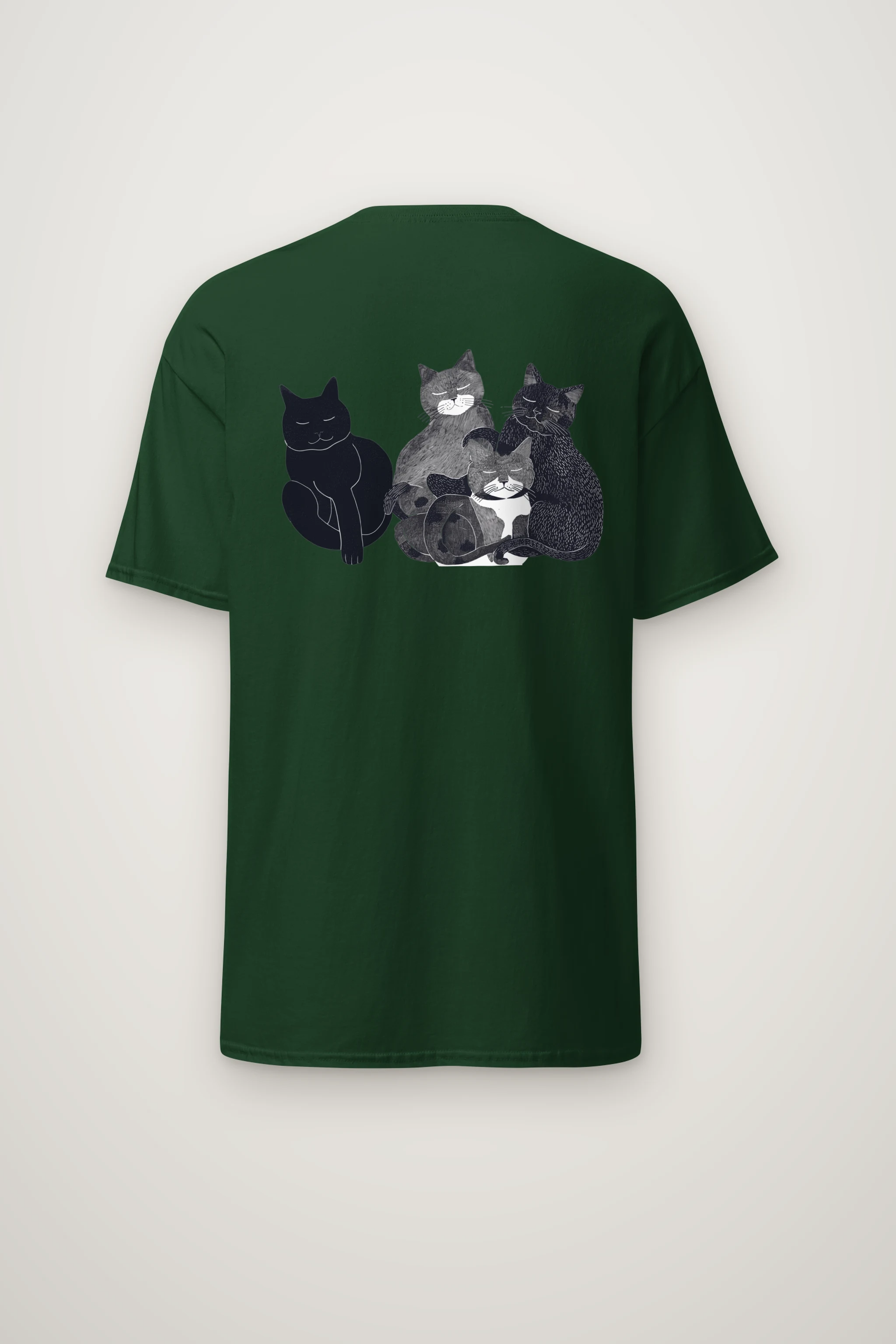 "Four Resting Cats" Heavyweight Unisex Crewneck T-shirt