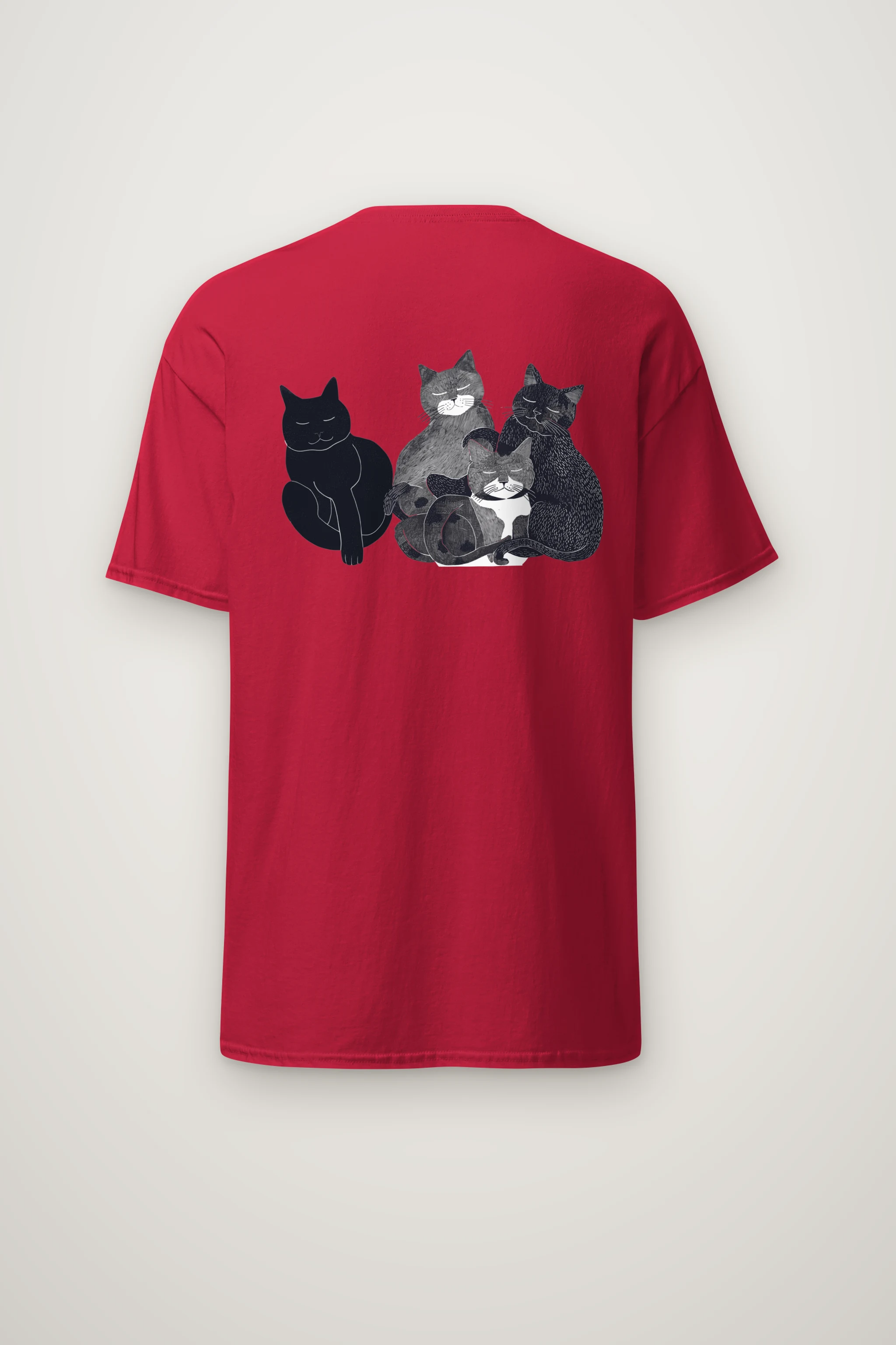 "Four Resting Cats" Heavyweight Unisex Crewneck T-shirt