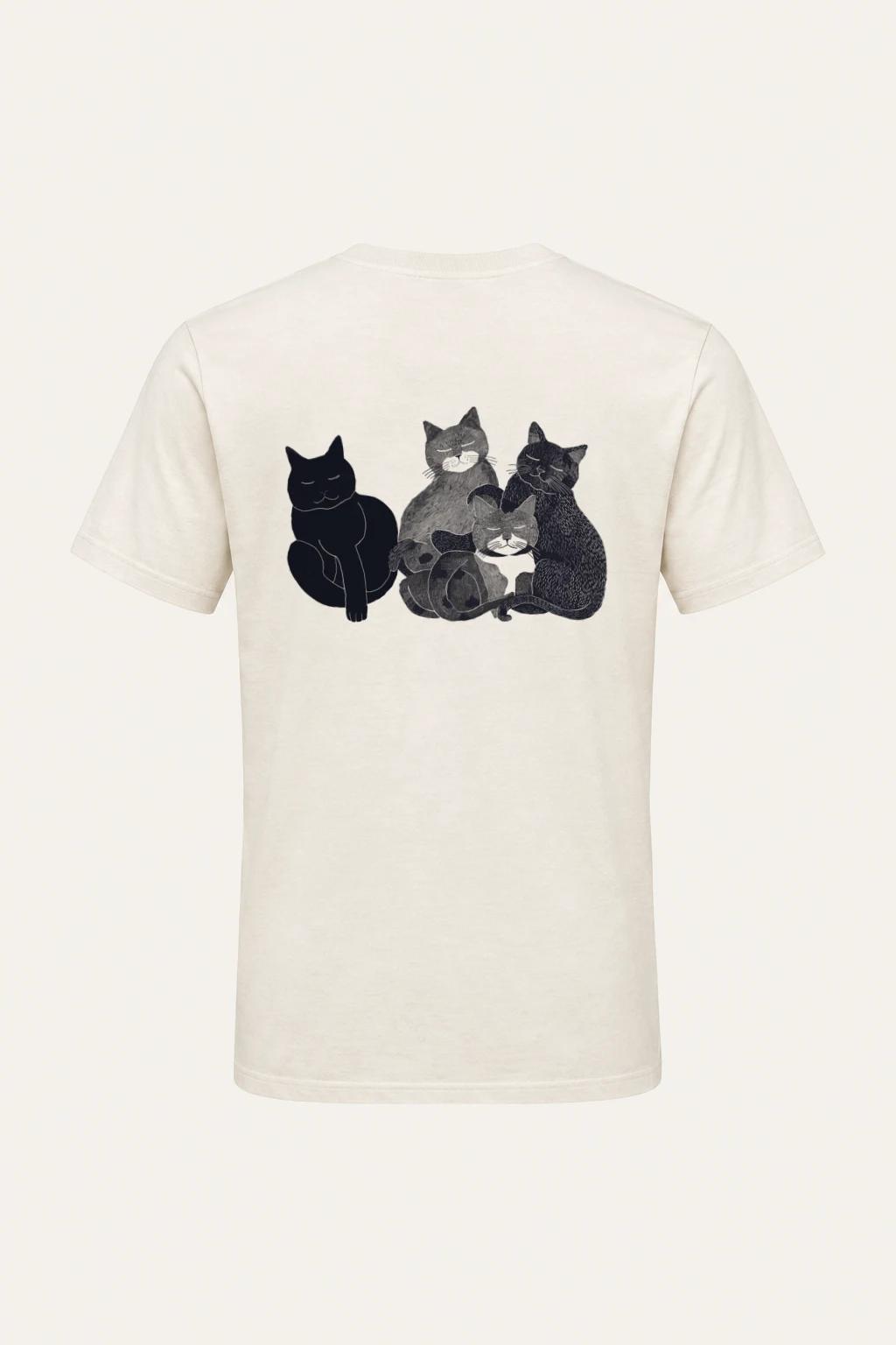 "Four Resting Cats" Heavyweight Unisex Crewneck T-shirt | Gildan 5000