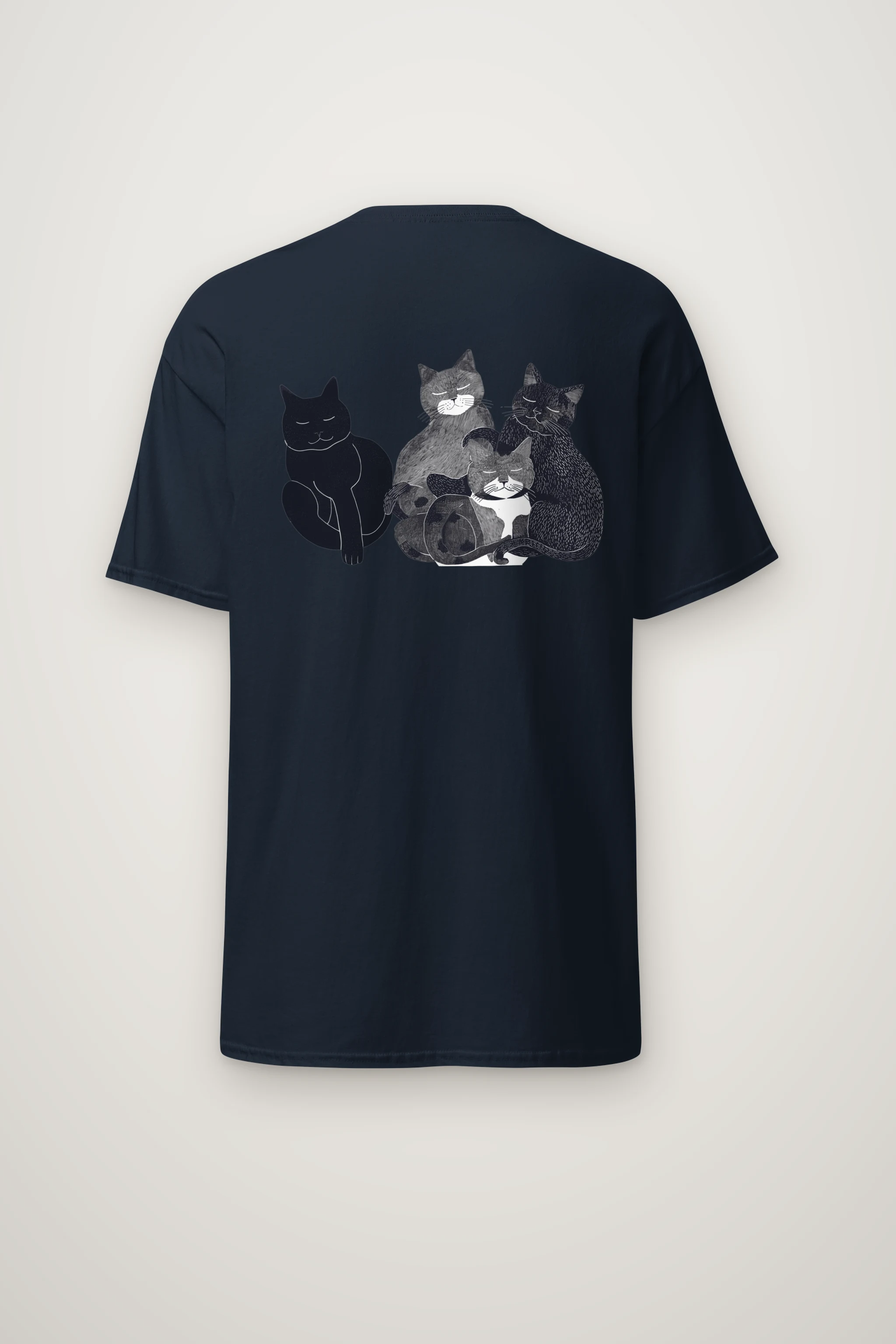 "Four Resting Cats" Heavyweight Unisex Crewneck T-shirt