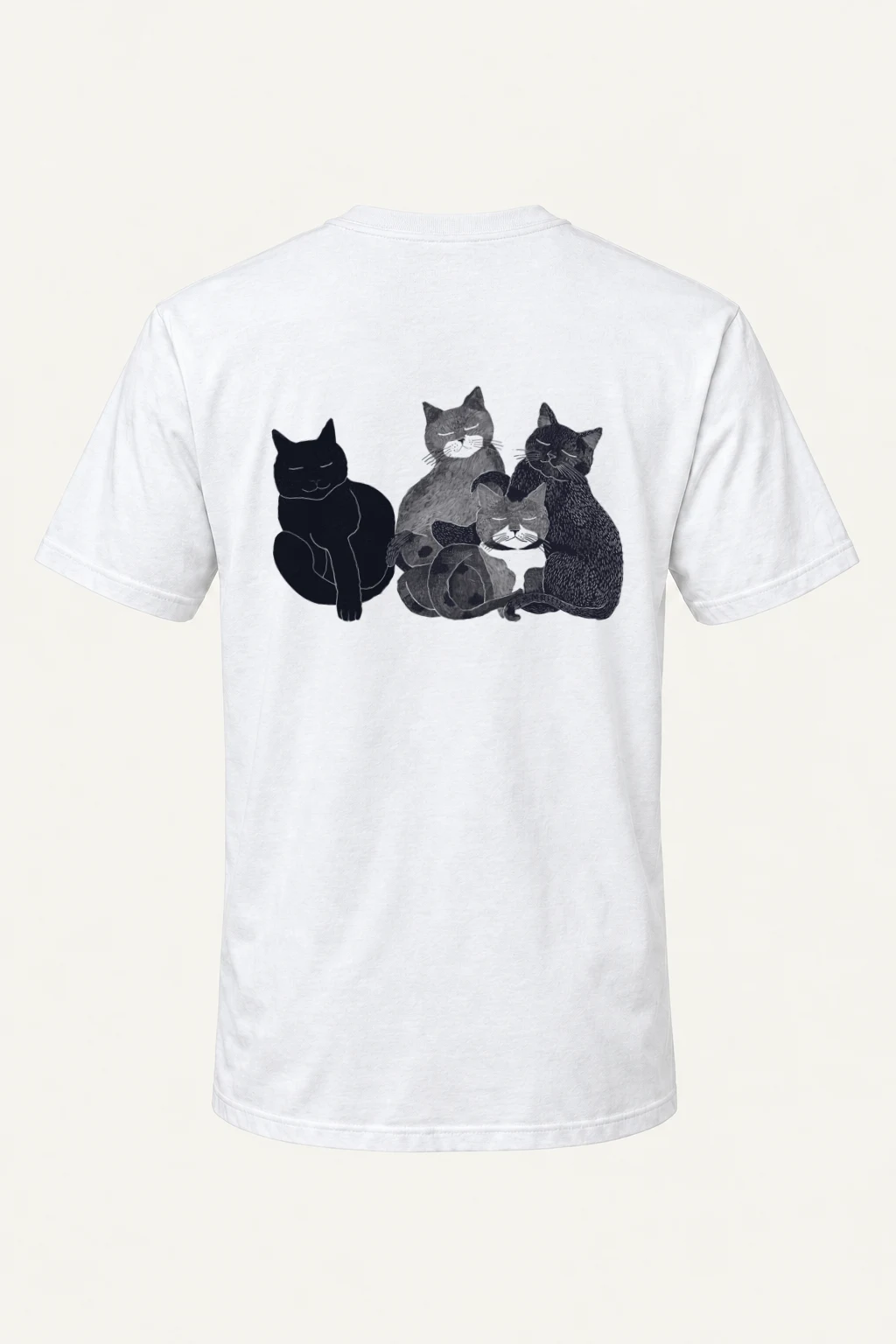 "Four Resting Cats" Heavyweight Unisex Crewneck T-shirt | Gildan 5000