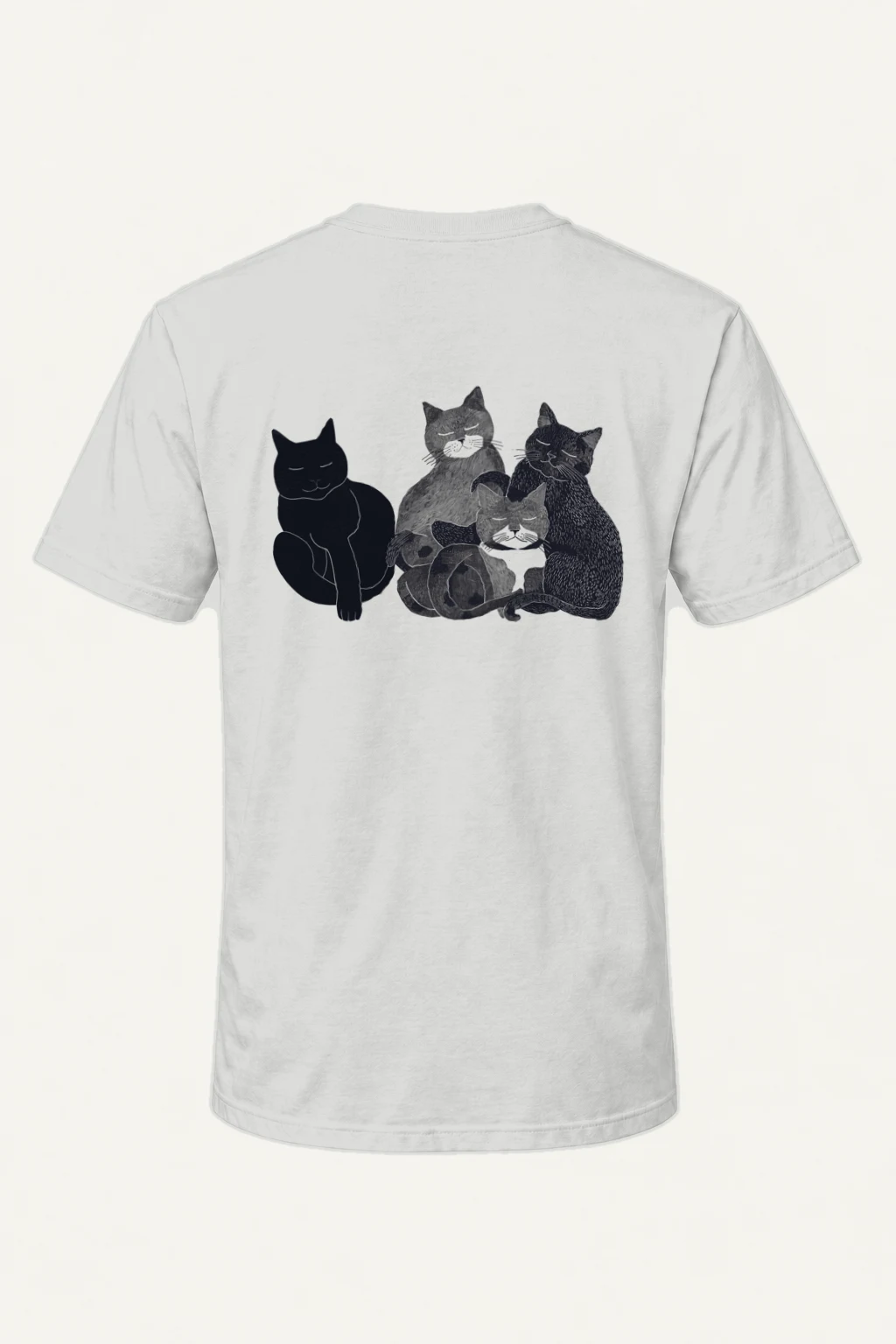 "Four Resting Cats" Heavyweight Unisex Crewneck T-shirt | Gildan 5000