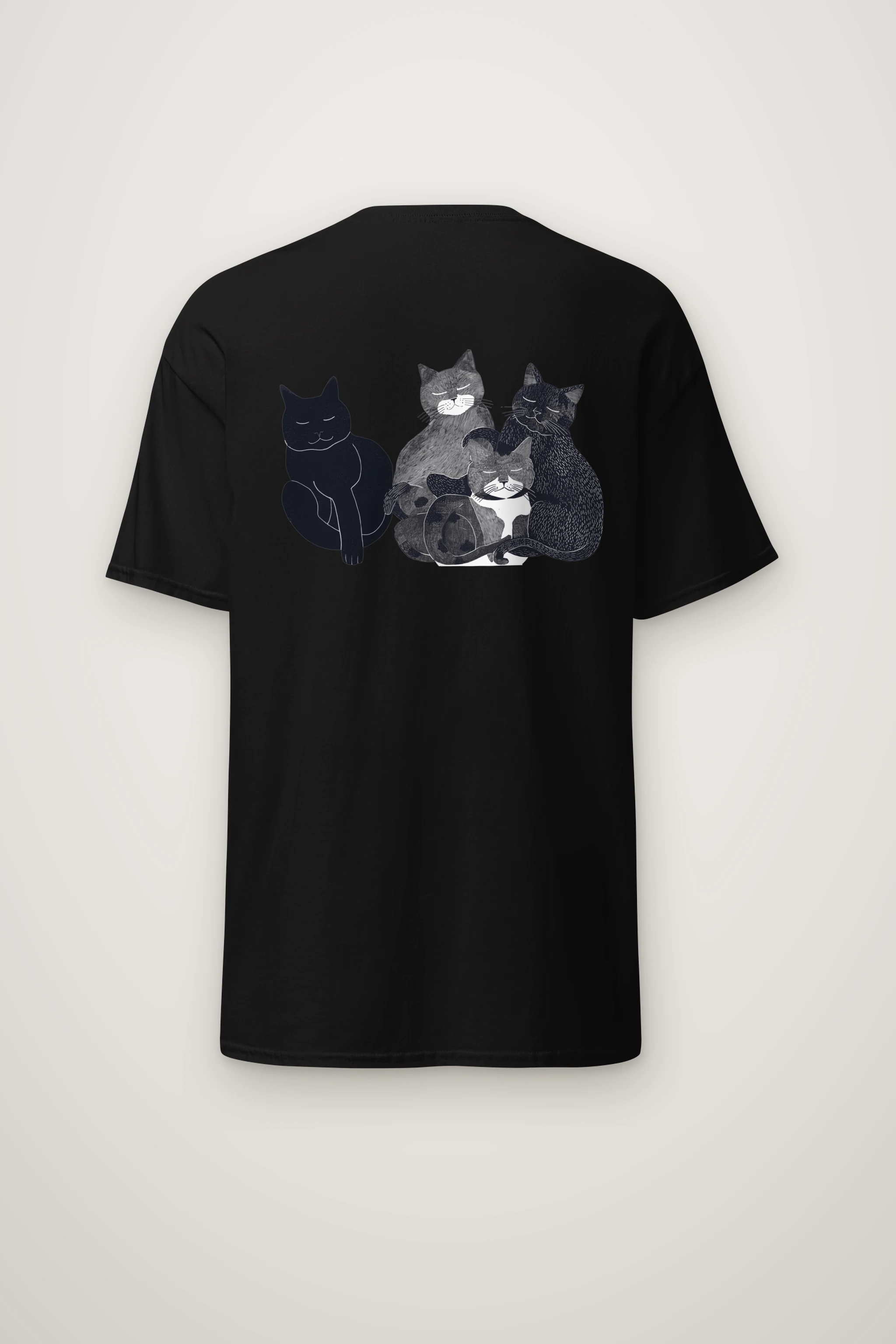 "Four Resting Cats" Heavyweight Unisex Crewneck T-shirt
